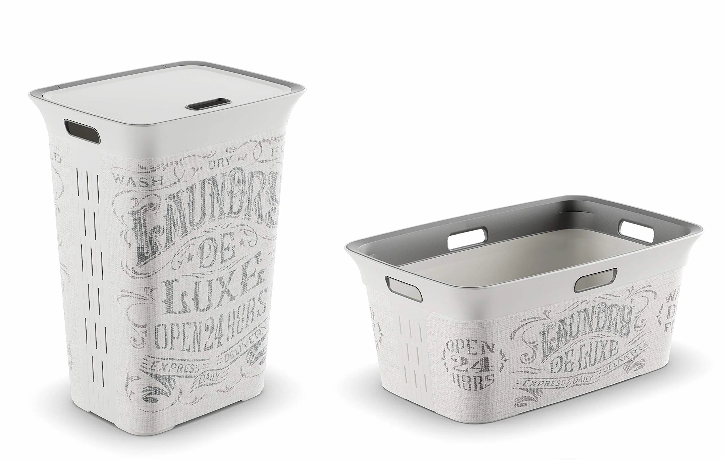 Curver Kis Chic Cesta - Cesta Portabiancheria Decorata da 45 Lt - 59X39X27H Laundry Bag