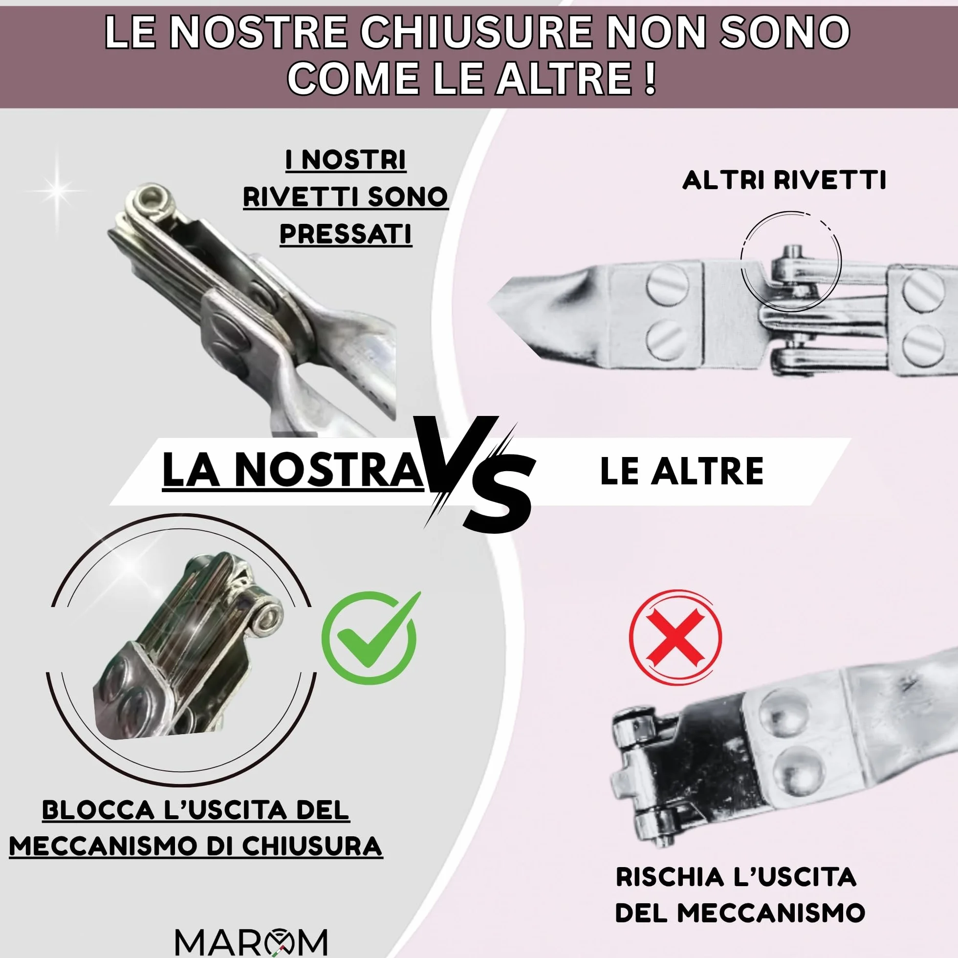 MAROM - Chiusura Borsa Uncinetto A Molla in Alluminio, 4 Manici per Borse Uncinetto Fai da Te 16cm, 18cm, 20cm e 22cm + EBOOK in Omaggio sulla Creazione della Tua Clutch Bag