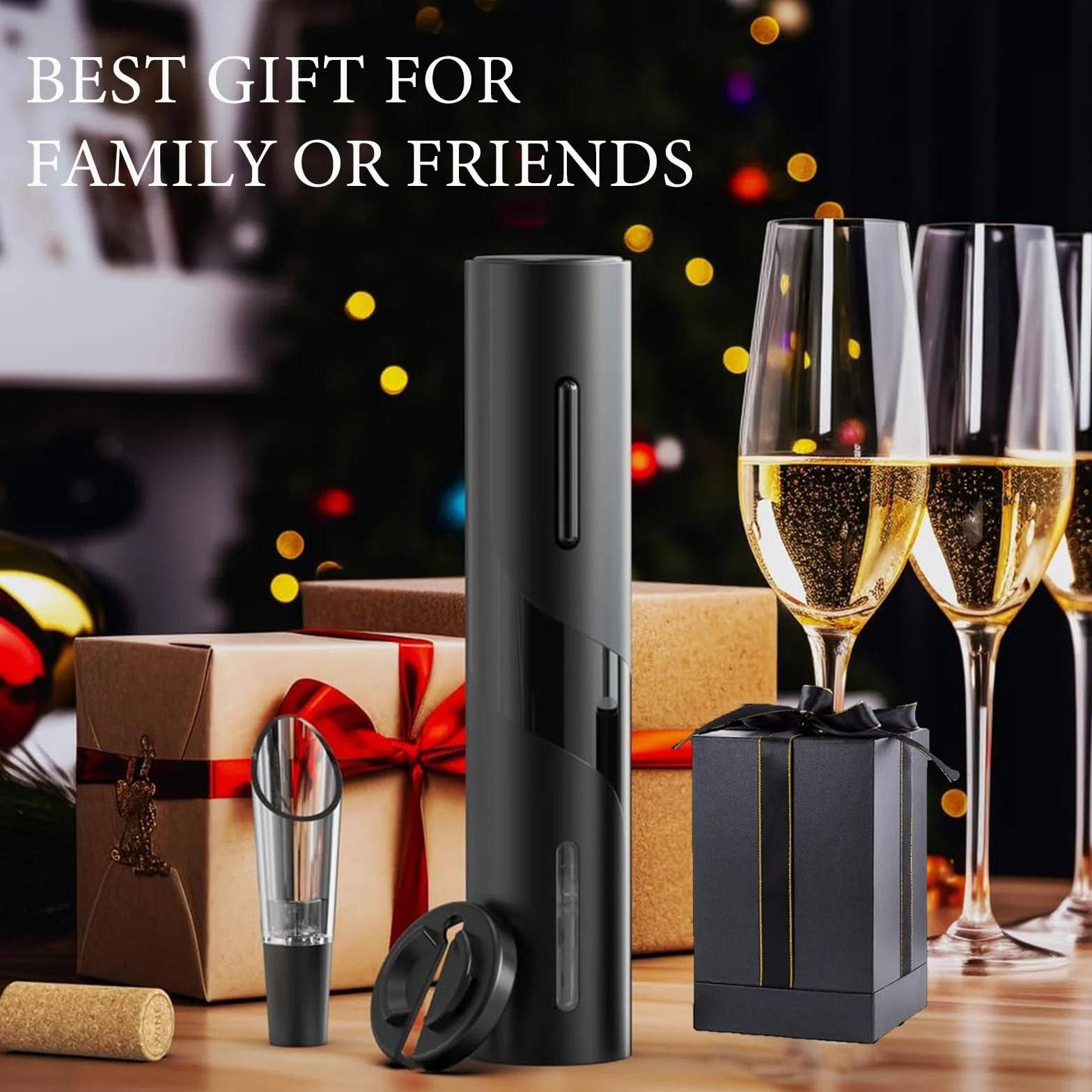Cavatappi Elettrico Vino 6 in 1 Ricaricabile USB Apribottiglie con Taglia Capsula