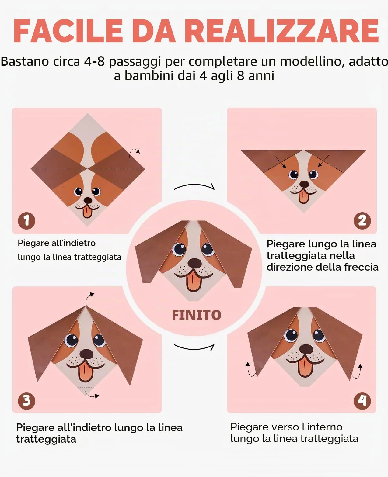 Gamenote Carta Origami 120pcs Doppia Faccia Fogli Colorati 54 Modelli Set per Bambini
