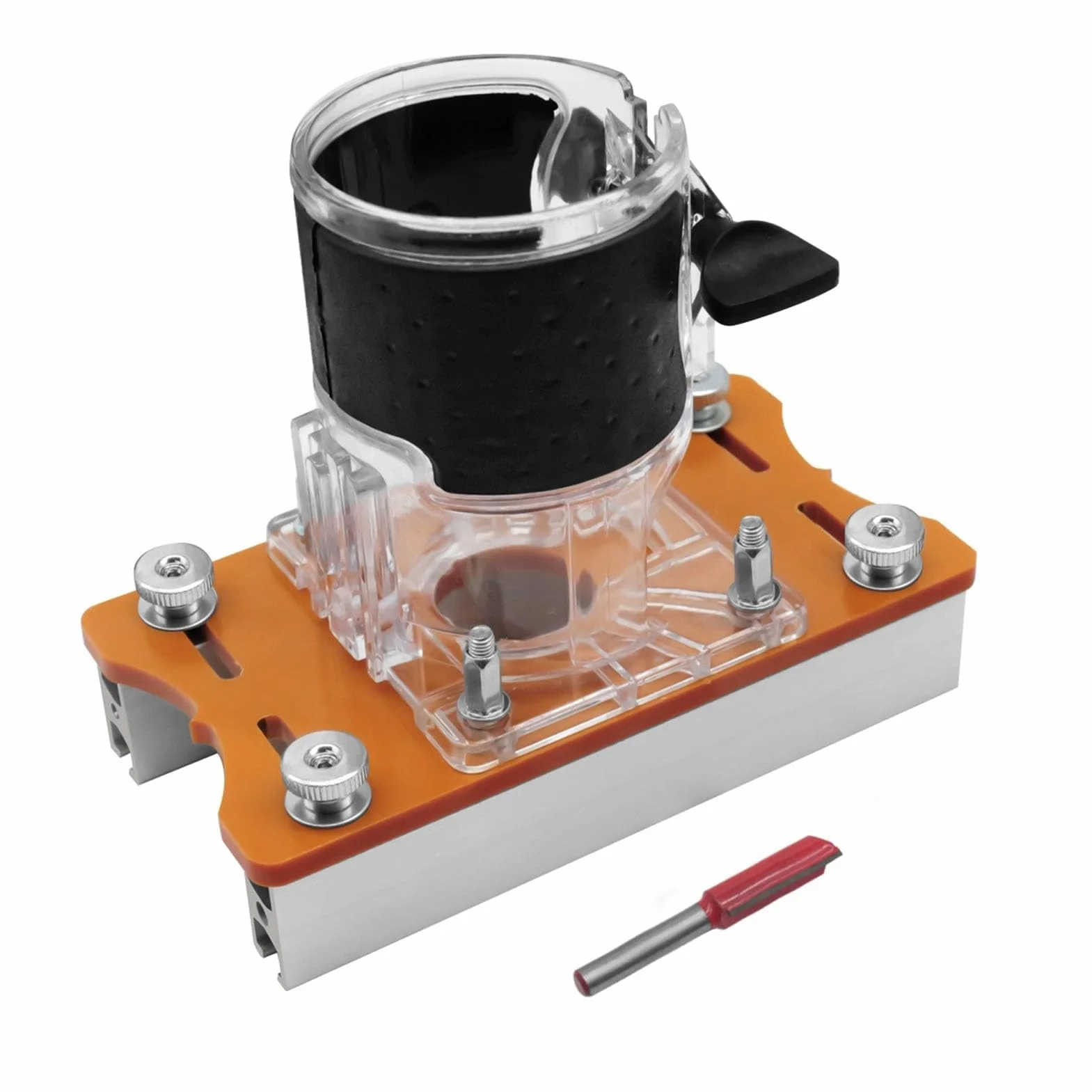 2 in 1 Fresatrice Verticale Legno Piastra di Base, Lega di Alluminio Rifilatore Piastra di Base, Cesto di Fresatura Piastra di Base per Trimmer da 65 MM, Fresatrice per Legno Piastra di Base