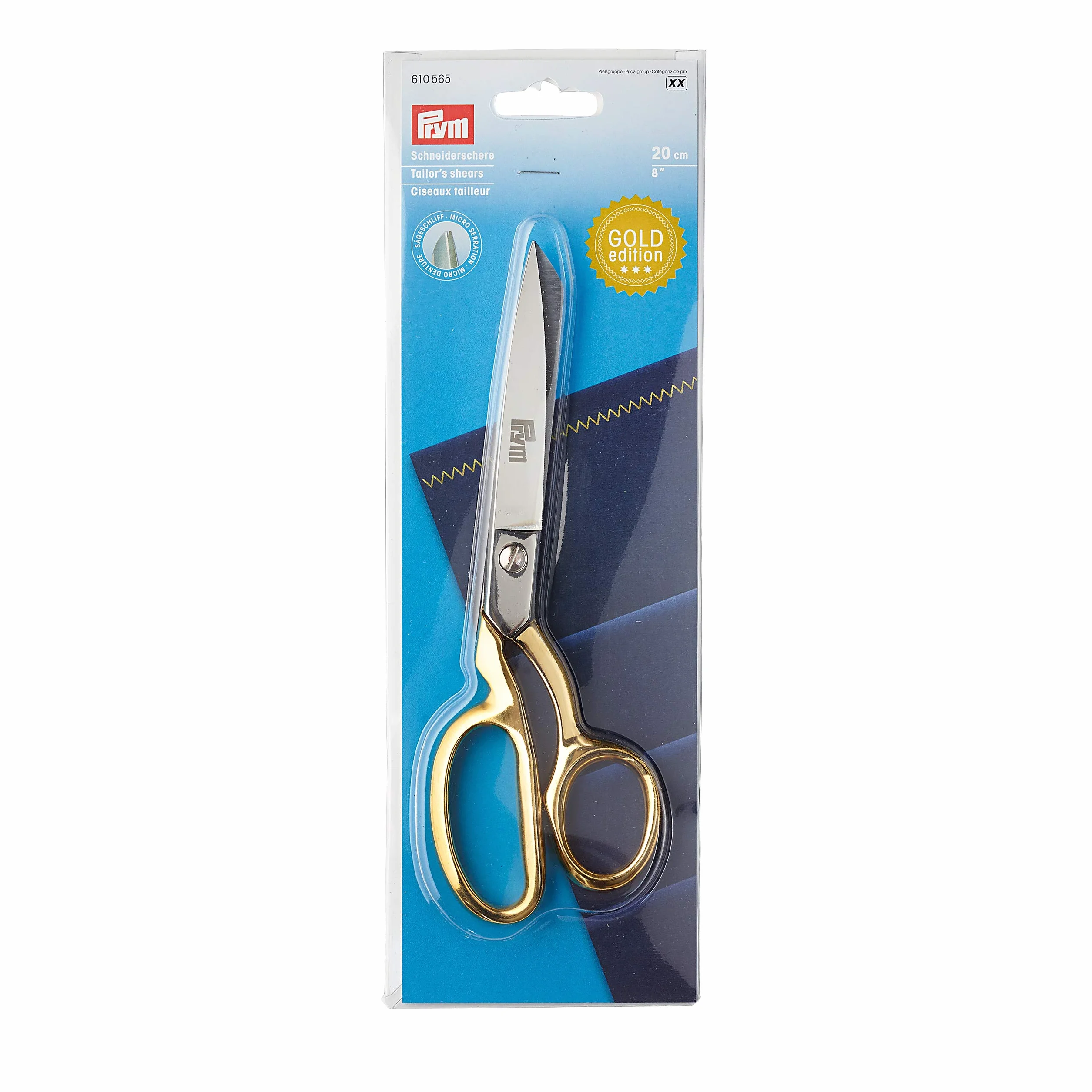 Prym – Forbici da Sarto Edition Micro dentatura, Metallo, Oro, 29 x 9.3 x 2 cm