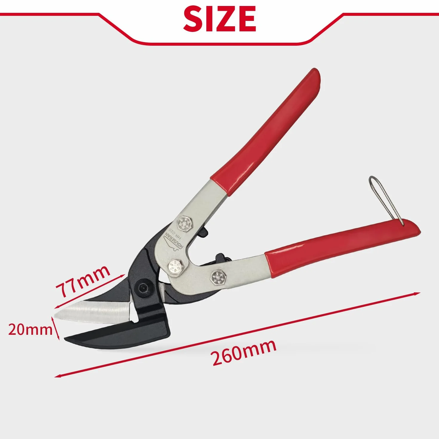 Cesoie per Lamiera HOUSERAN da 260 mm, Cesoie Metalliche con Meccanismo di Blocco di Sicurezza, per Tagliare Lamiera, Alluminio, Pelle, Rete Metallica, Rame, Plastica e Lastre di Plastica.