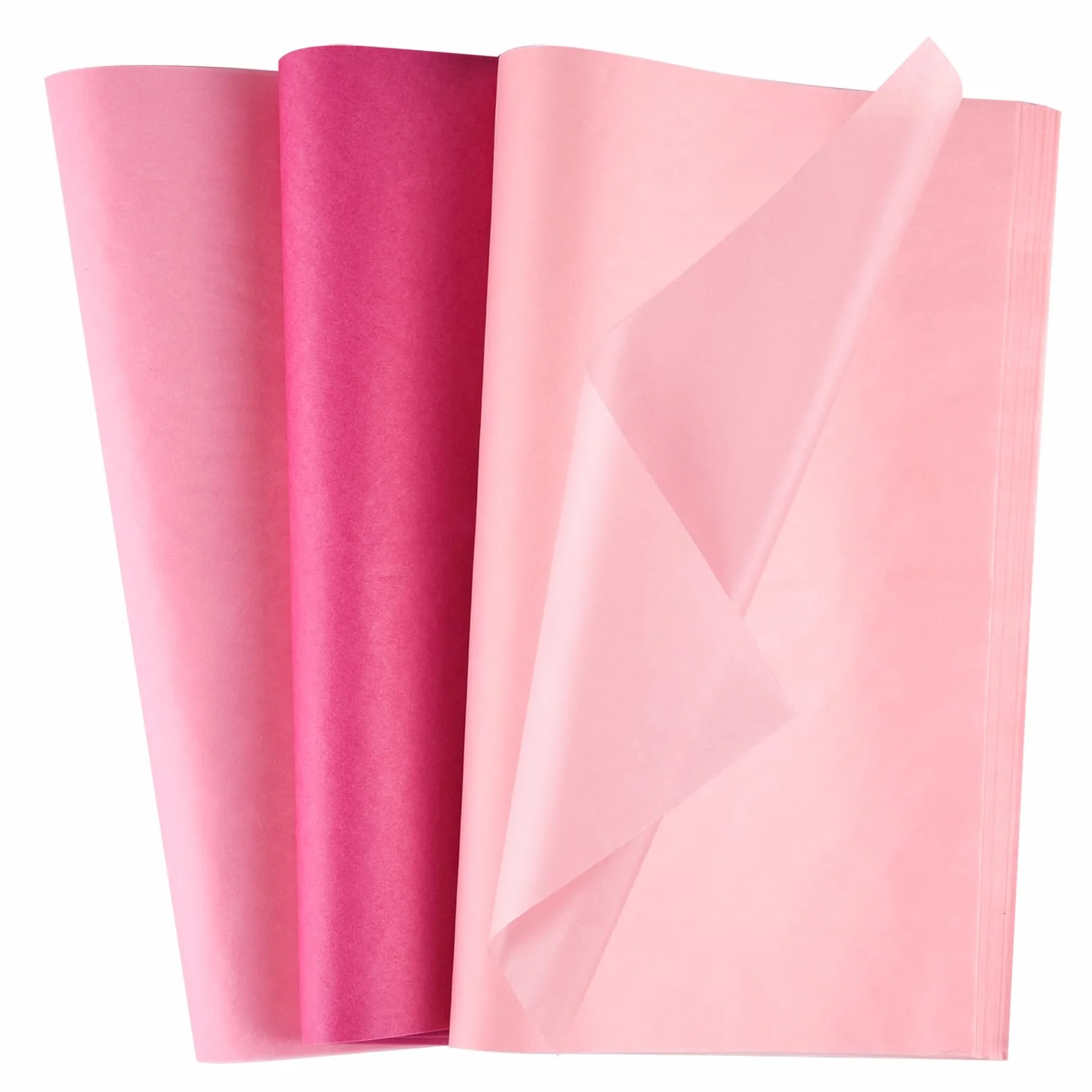Morcheiong 60 fogli di carta velina rosa, carta velina multicolore per regalo, carta velina sfusa per lavori fai da te, compleanno, San Valentino, decorazioni per feste, matrimonio, festa(50 x 37 cm
