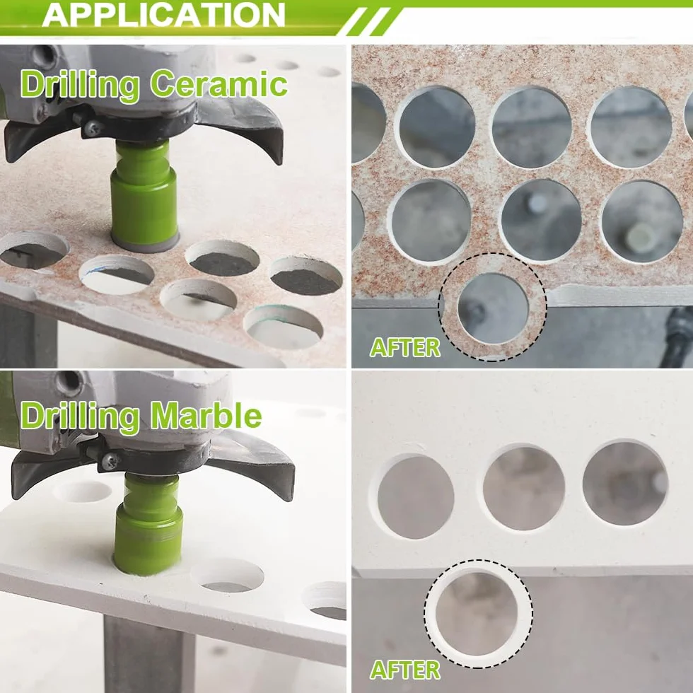 Punta per Trapano Diamantata 35mm- FACHLICH Vacuum Brasato Foretto Diamantato con Filettatura M14 per Porcellana Piastrella Granito Marmo Taglio a Secco
