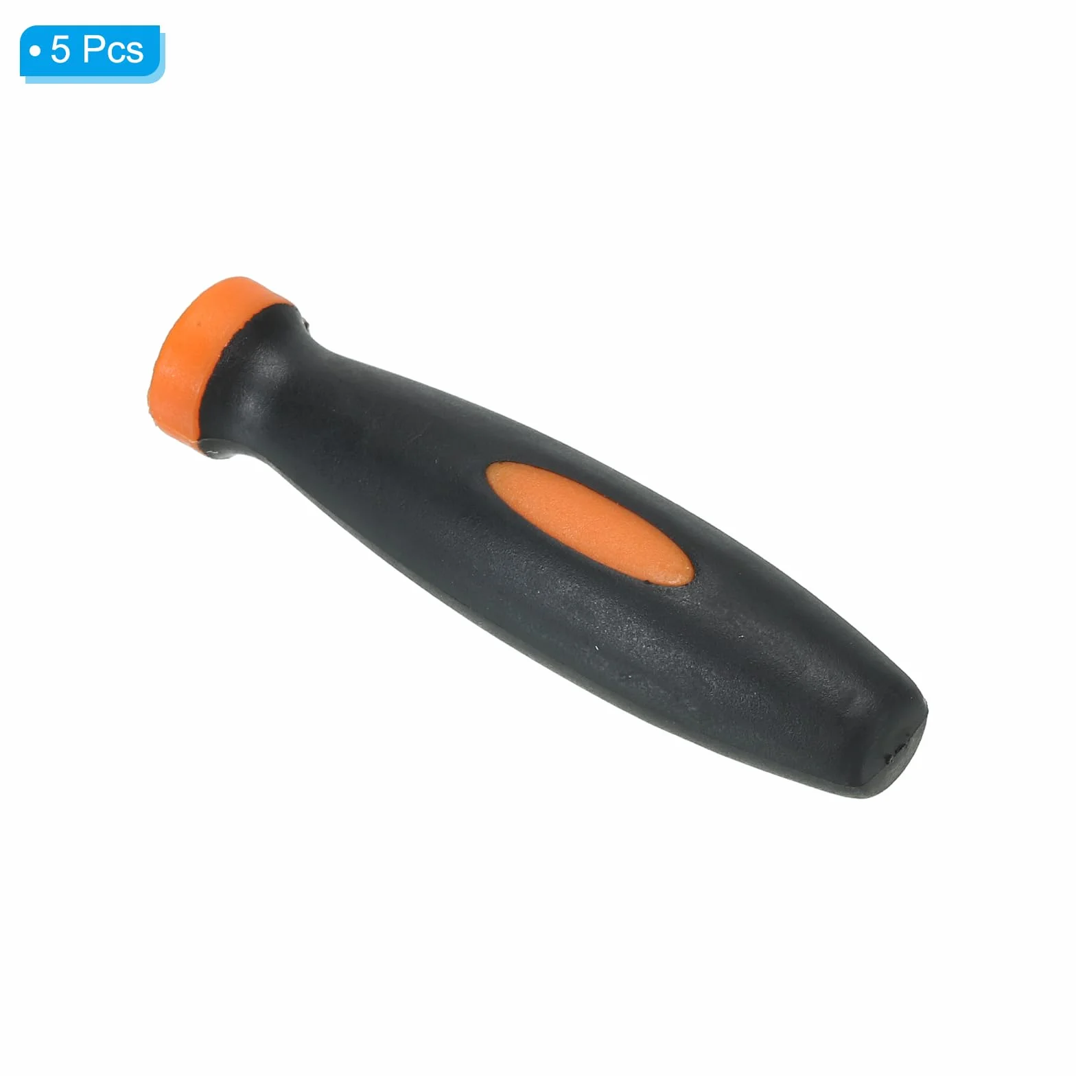 PATIKIL Manico per Lima in Gomma da 2,4 Pollici, 5Pz Accessori per la Sostituzione della Maniglia della Lima per Utensili da Taglio di 0,2 Pollici, Arancione Nero