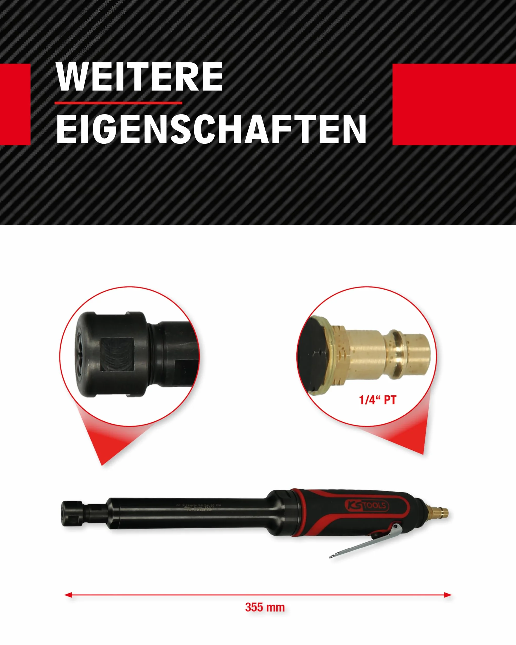 KS Tools 515.5415 Smerigliatrice a stilo ad aria compressa, 23.000 giri/min