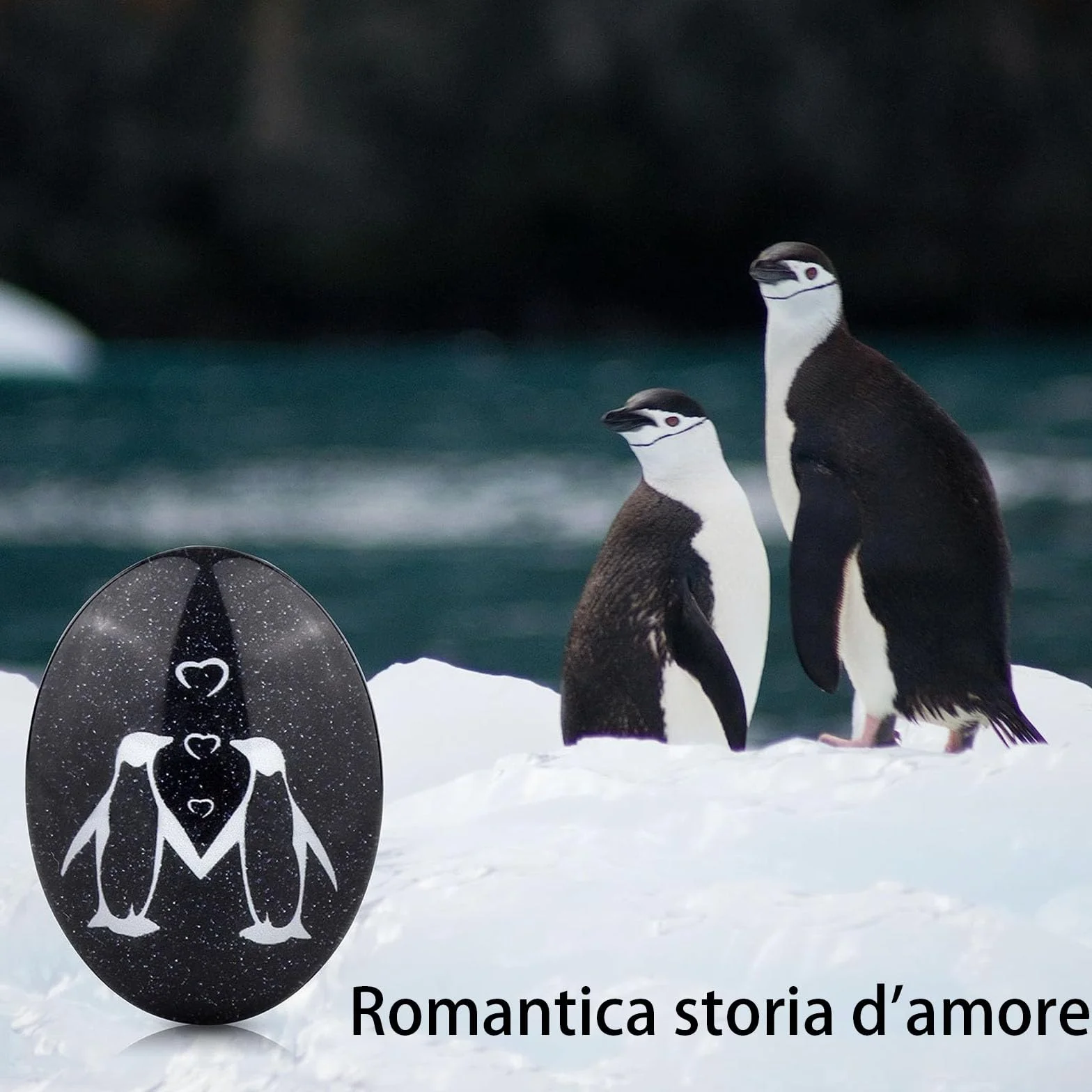 Pinguino Pietra Regali Coppia Anniversario Matrimonio San Valentino Compleanno Natale