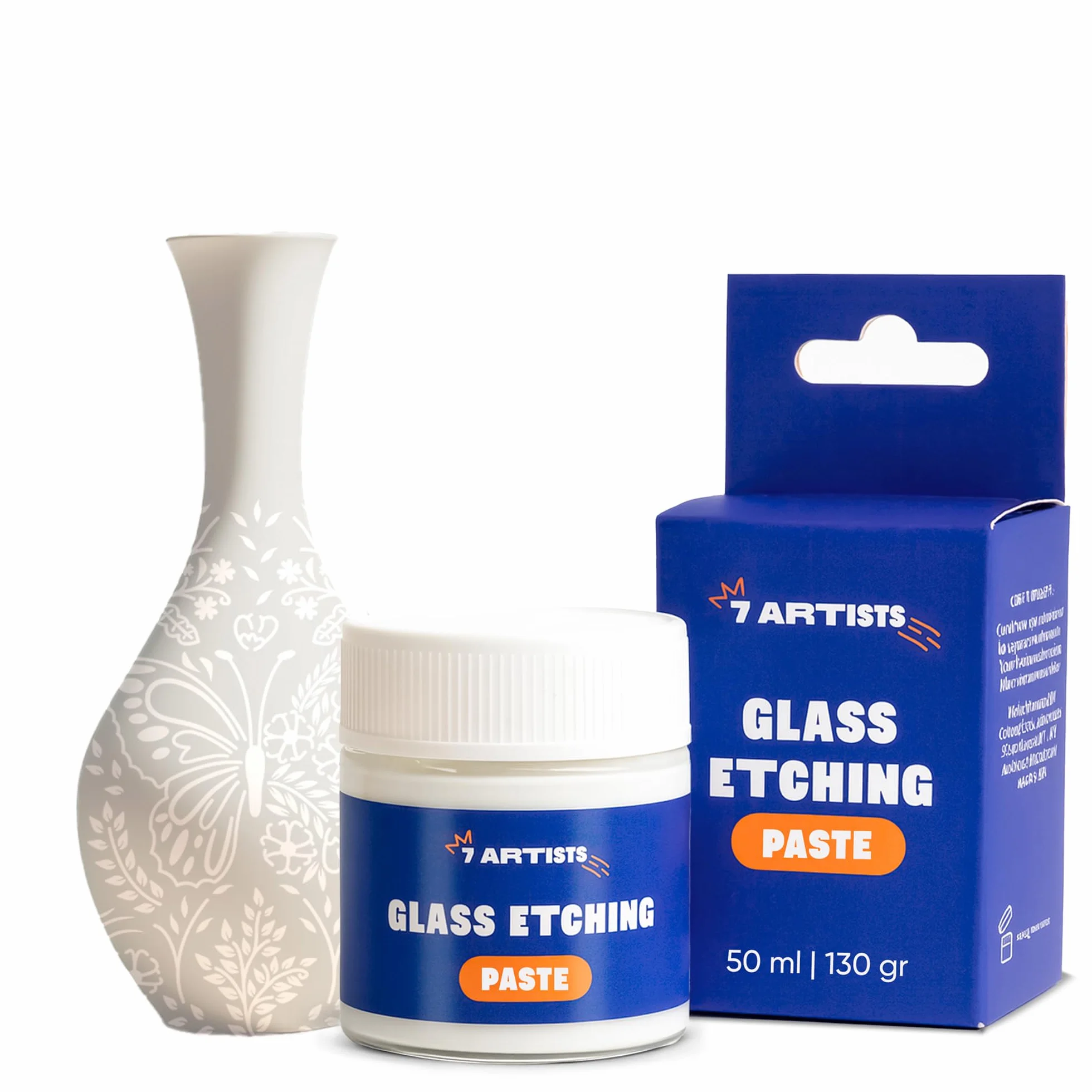 Pasta Acidificante per Vetro 50 ml (130 g) – Crema Acidante per Satinare, Decorare e Incidere | Etching Cream Vetro per Effetto Frost | Paste Acidatura Vetri Artigianato Creativo
