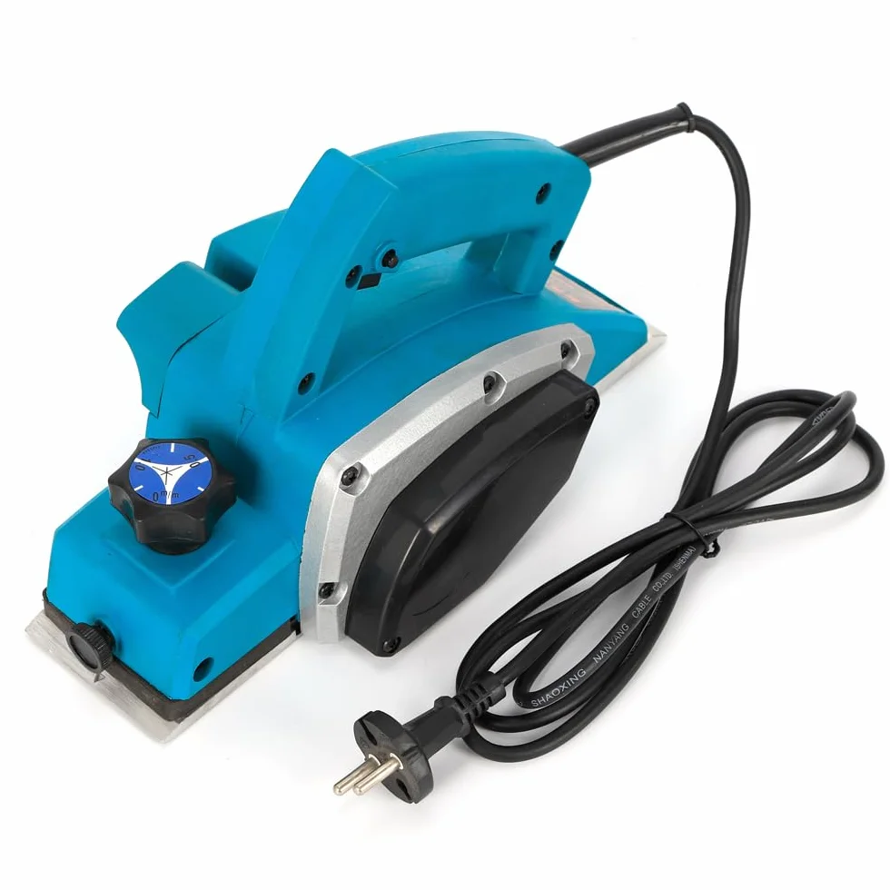 Pialla professionale elettrica | 800 W | Larghezza piallatura 82 mm | Profondità max 2 mm | Vassoio svasato piatto | Potente per legno | Pannelli