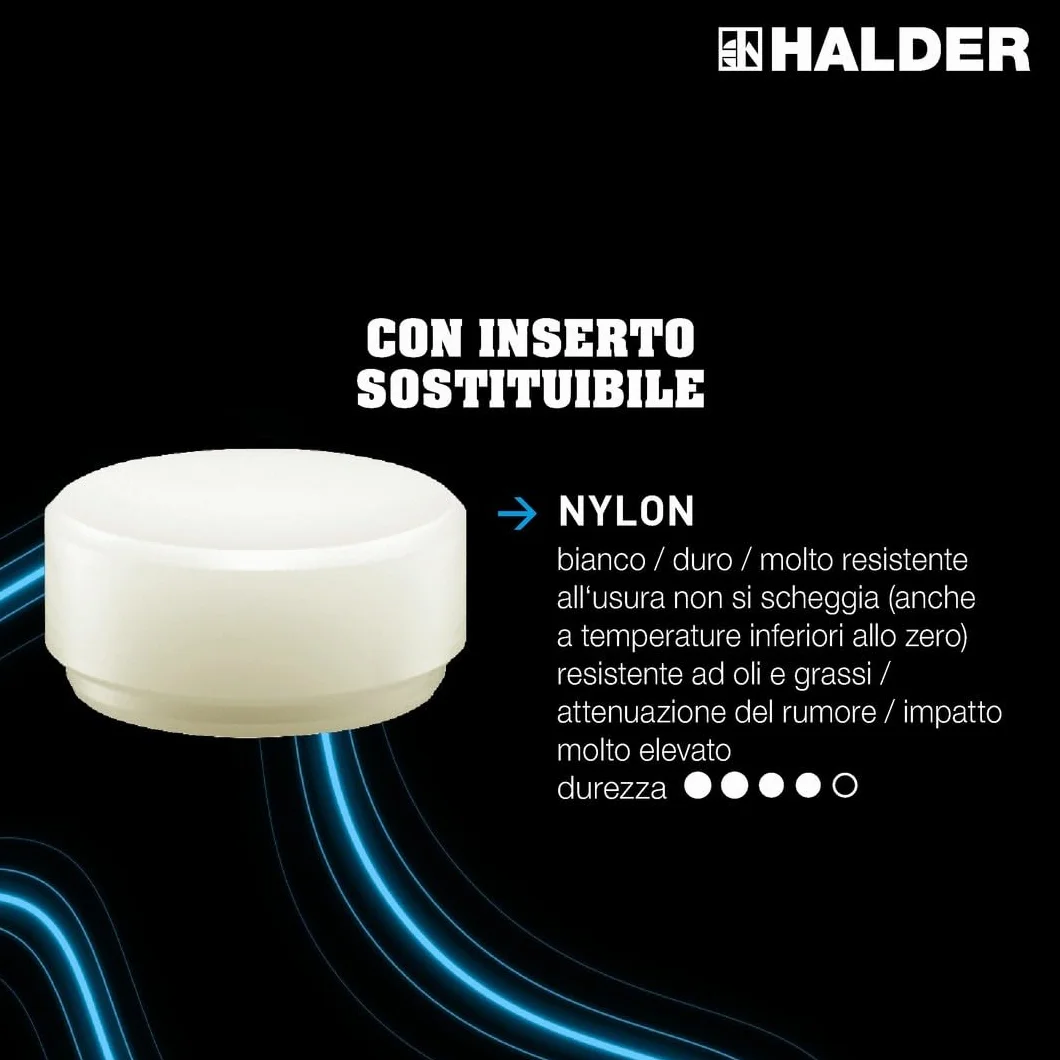 HALDER 3377.140 - Maza anti rebote metálico amarillo Supercraft Ø 40 mm