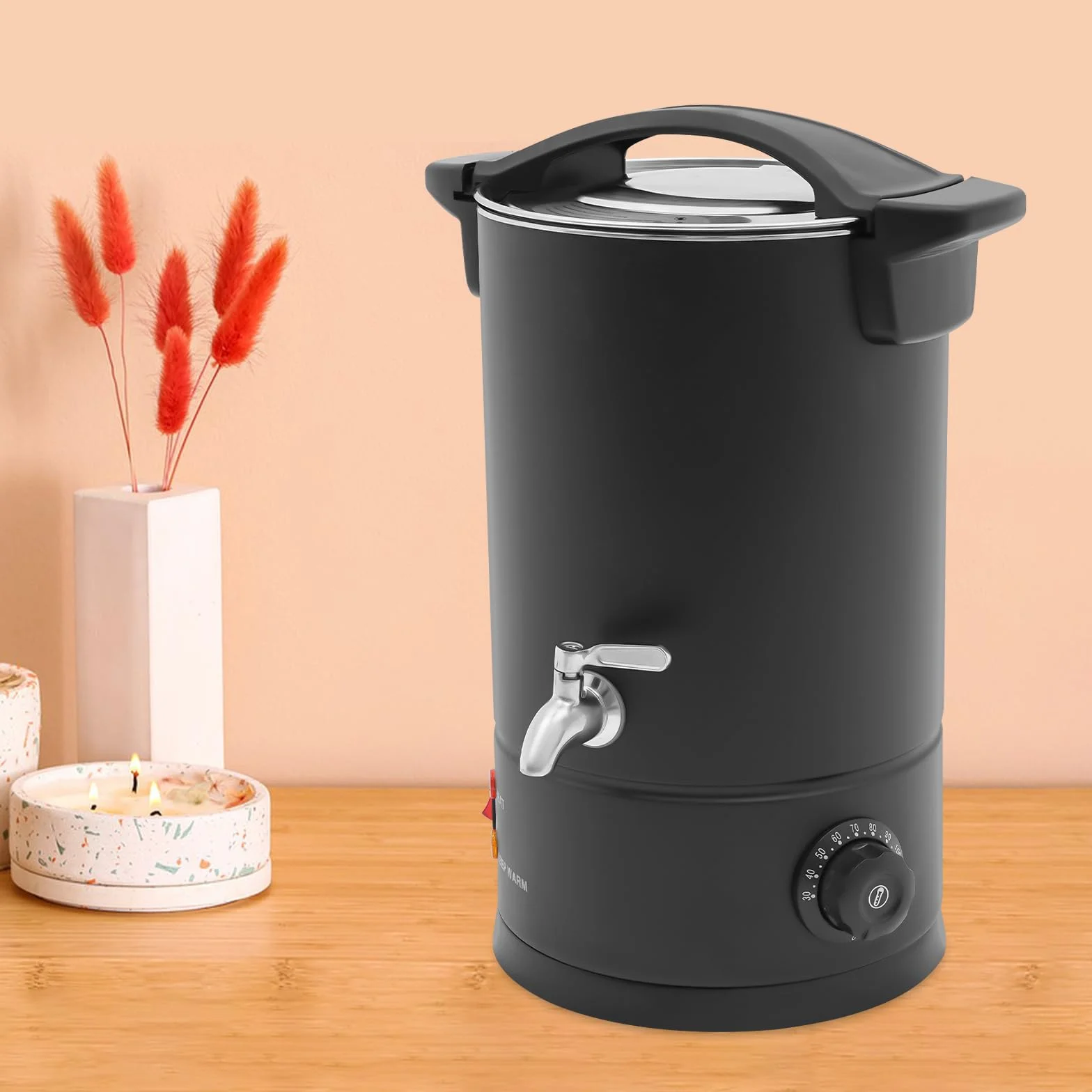 Qussse 8 litri per la produzione di candele, pentola elettrica da 1800 W, dispositivo per fusione di cera con controllo della temperatura (30-110 °C), per candele fai da te
