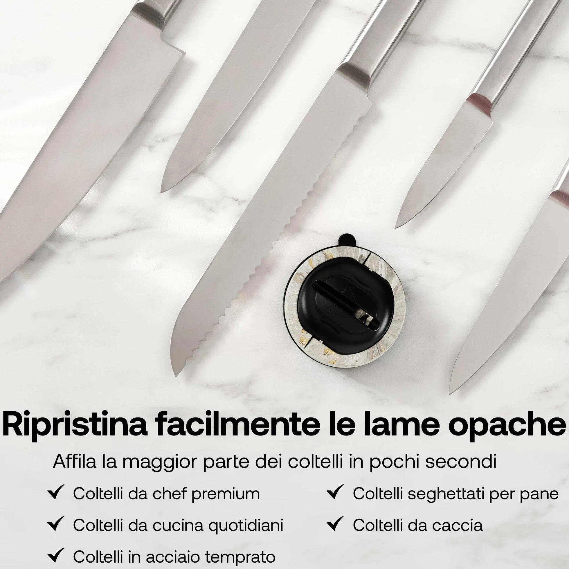 AnySharp Evo Affilacoltelli PowerGrip Suzione Acciaio Temperato Dentati