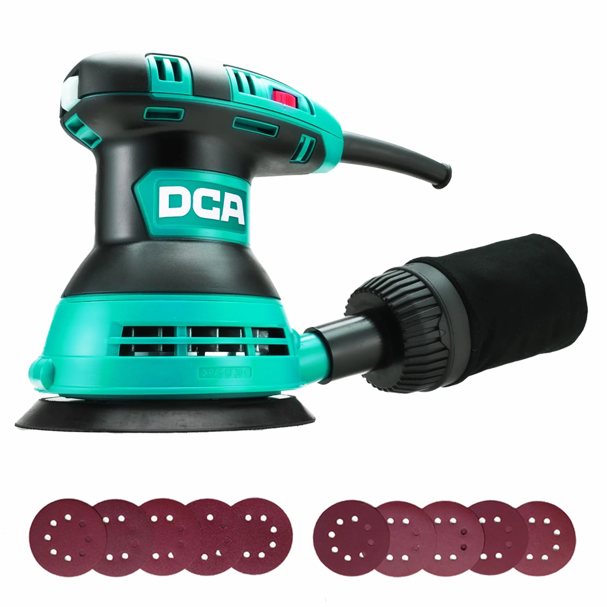 DCA Levigatrice Orbitale 300W 12000RPM 6 Velocità Variabili 125mm Dischi Abrasivi