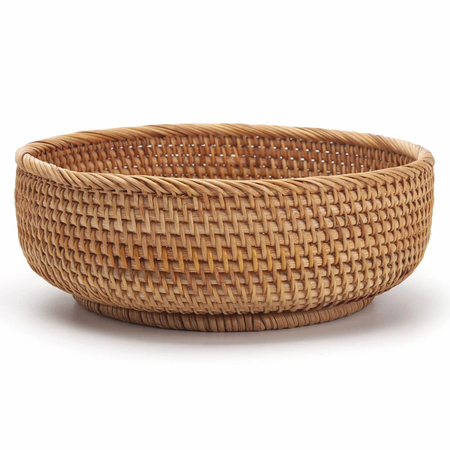 Cestini Portaoggetti Rotondi in Rattan Cesto Frutta Tessuta Impilabile per Armadi da Cucina Scaffale Naturale Set di 3