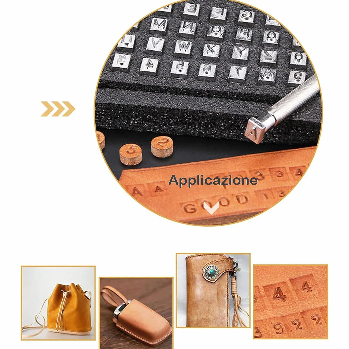 37 Pezzi Timbro per Pelle Timbro in Rilievo Punzoni per Metallo 6,5mm Timbri Alfabeto A-Z e Numero 0-9 Timbri in Metallo Punzoni Numerici per Metallo con Maniglie per DIY Artigianato in Pelle
