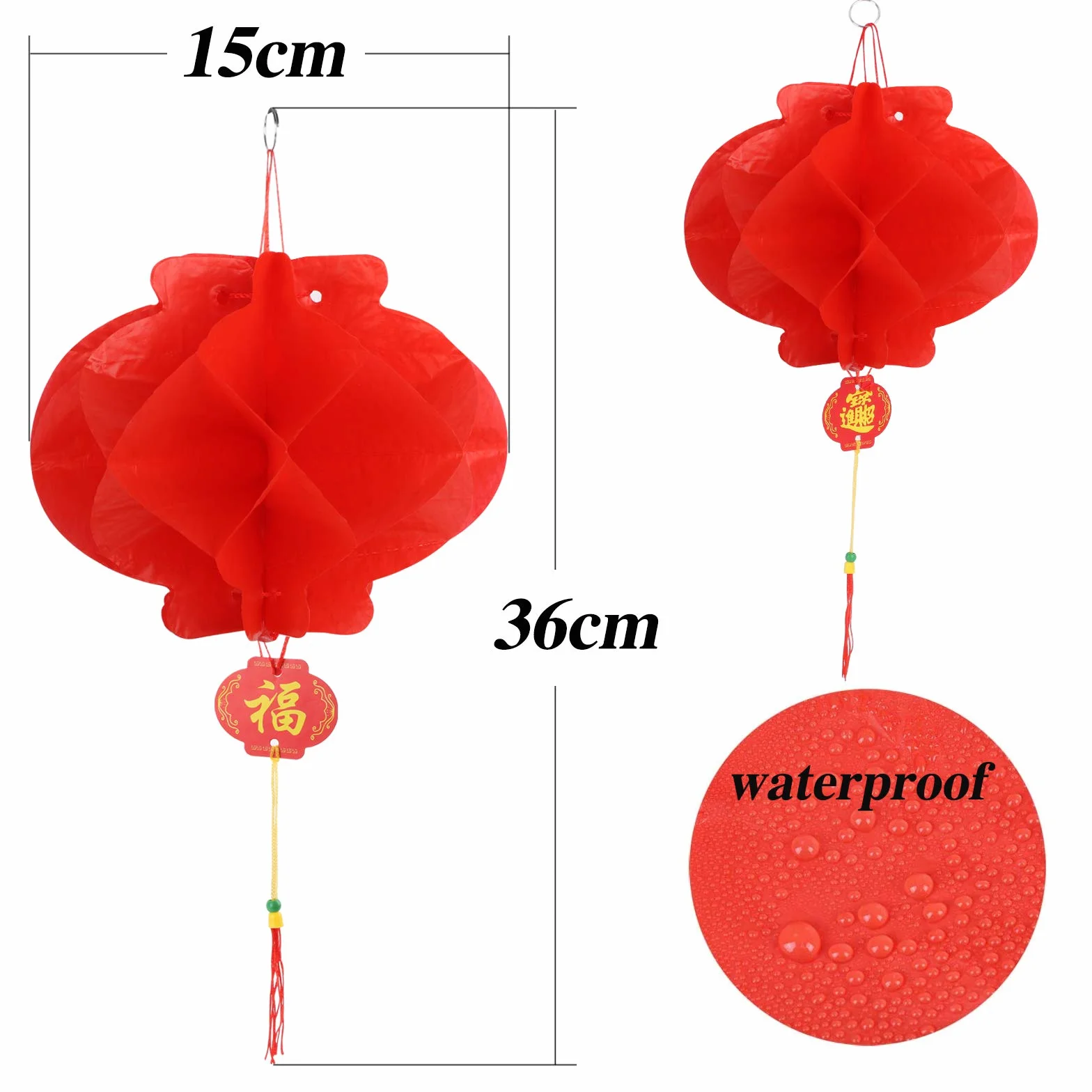 Lanterne Cinesi 15 cm Rosse Decorazione Festa Cinese 30 Pz
