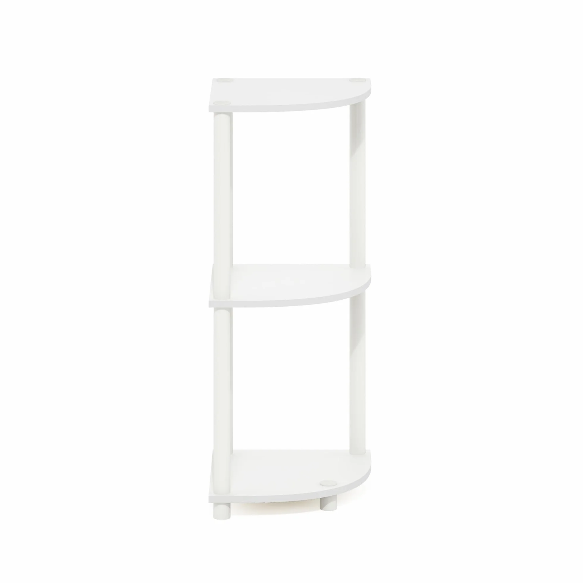 Furinno Turn-N-Tube Scaffale multiuso espositore angolare a 3 livelli, Bianco/Bianco