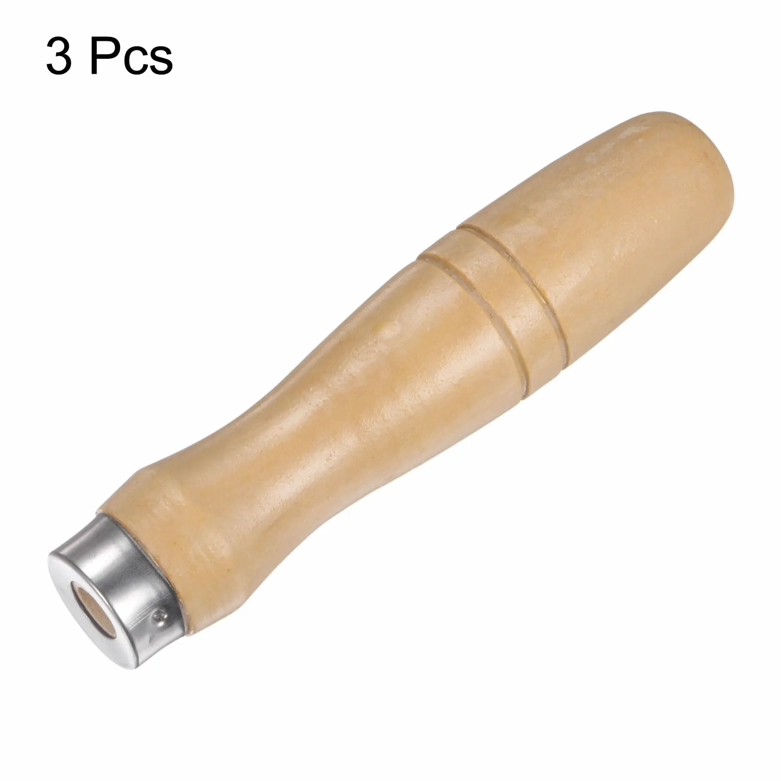 QUARKZMAN Manico per Lime Legno da 3pz, Manici Ergonomici Foro Rotondo da 4,72" e 8,5 Mm, Collare Metallo per Lime Metalliche da 12"
