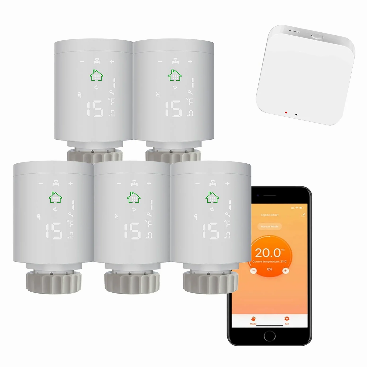 Wifi Zigbee3.0 TRV Valvola termostatica Termostatica Radiatore Controller Heater Voice & APP Telecomando