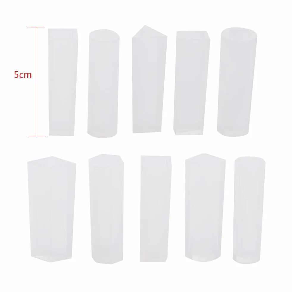 Set di 10 stampi in silicone con cilindri per gioielli fai da te, a strisce, multifunzione, in resina, per creare ciondoli trasparenti artigianali