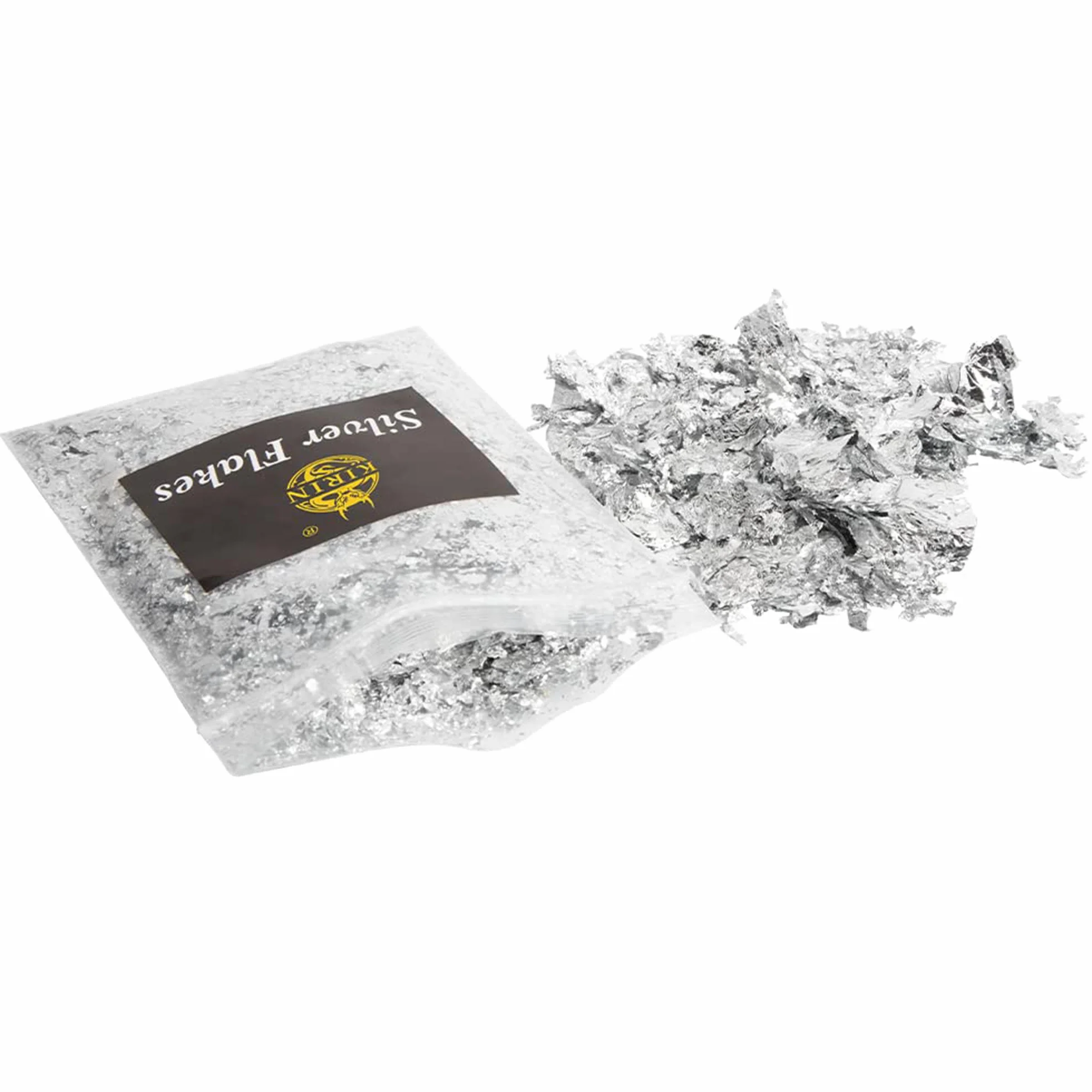 KIRIN Fiocchi di Foglia d'oro per Doratura,3 g/Borsa 6 Grammi Foglie Oro Decorative per Unghie, Pittura Artistica, Fai da Te (Oro, Argento)