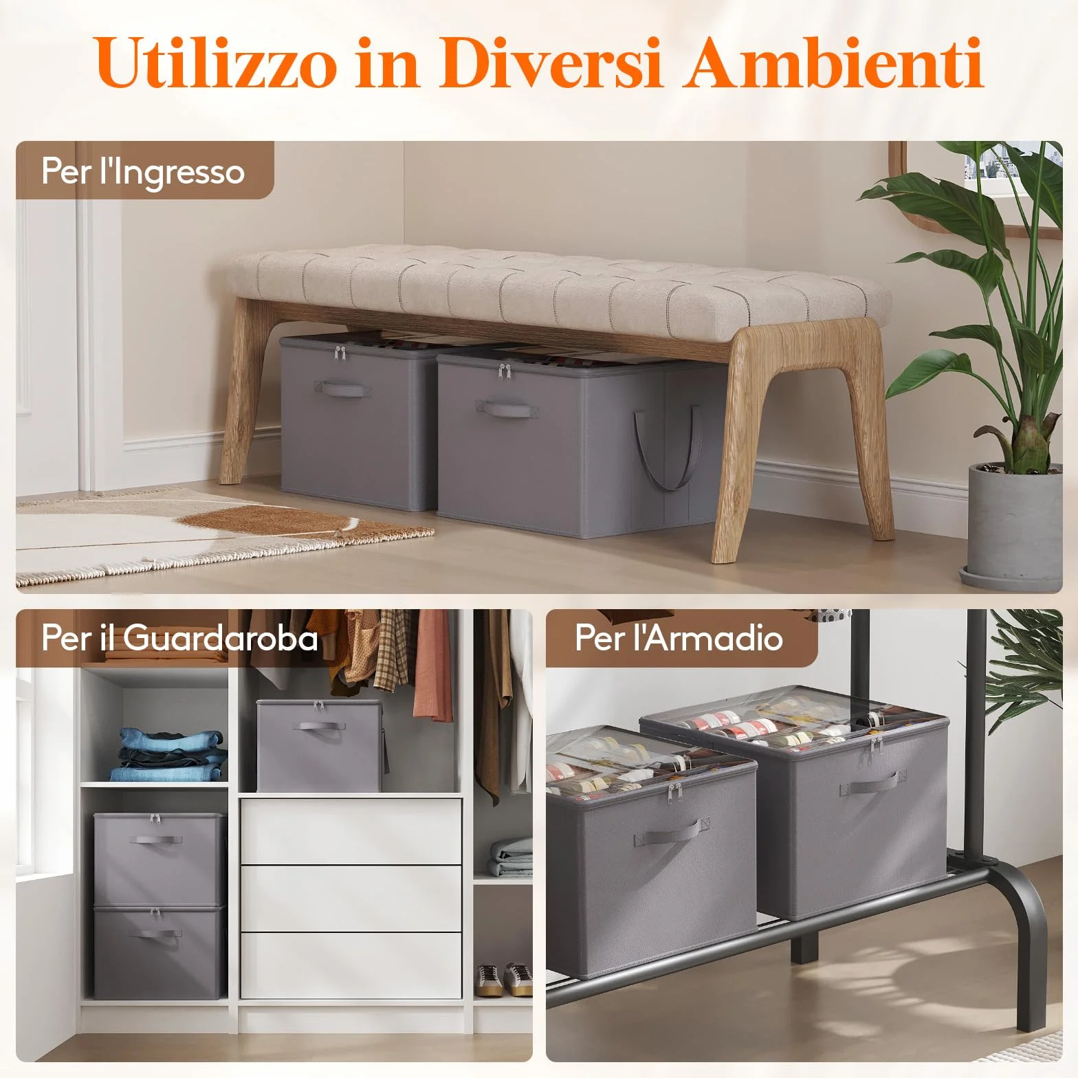 Lifewit Organizer Scarpe Armadio Pieghevole, Scatole per Scarpe Salvaspazio con Coperchio per 12-16 Paia, Grigio