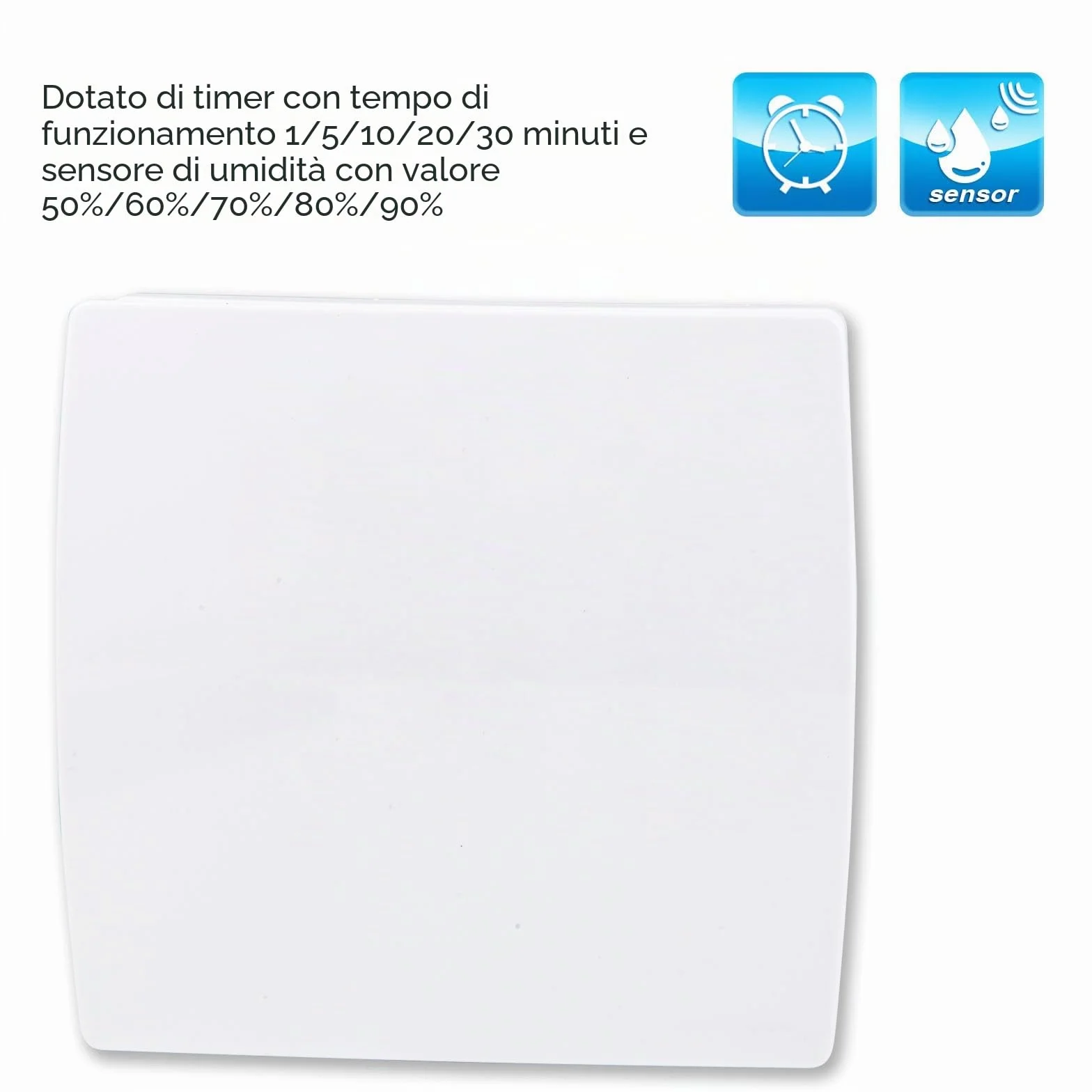 Aygrochy Ventola Aspirazione 100mm con sensore di umidità e timer, Estrattore Aria Silenzioso per Bagno e Cucina
