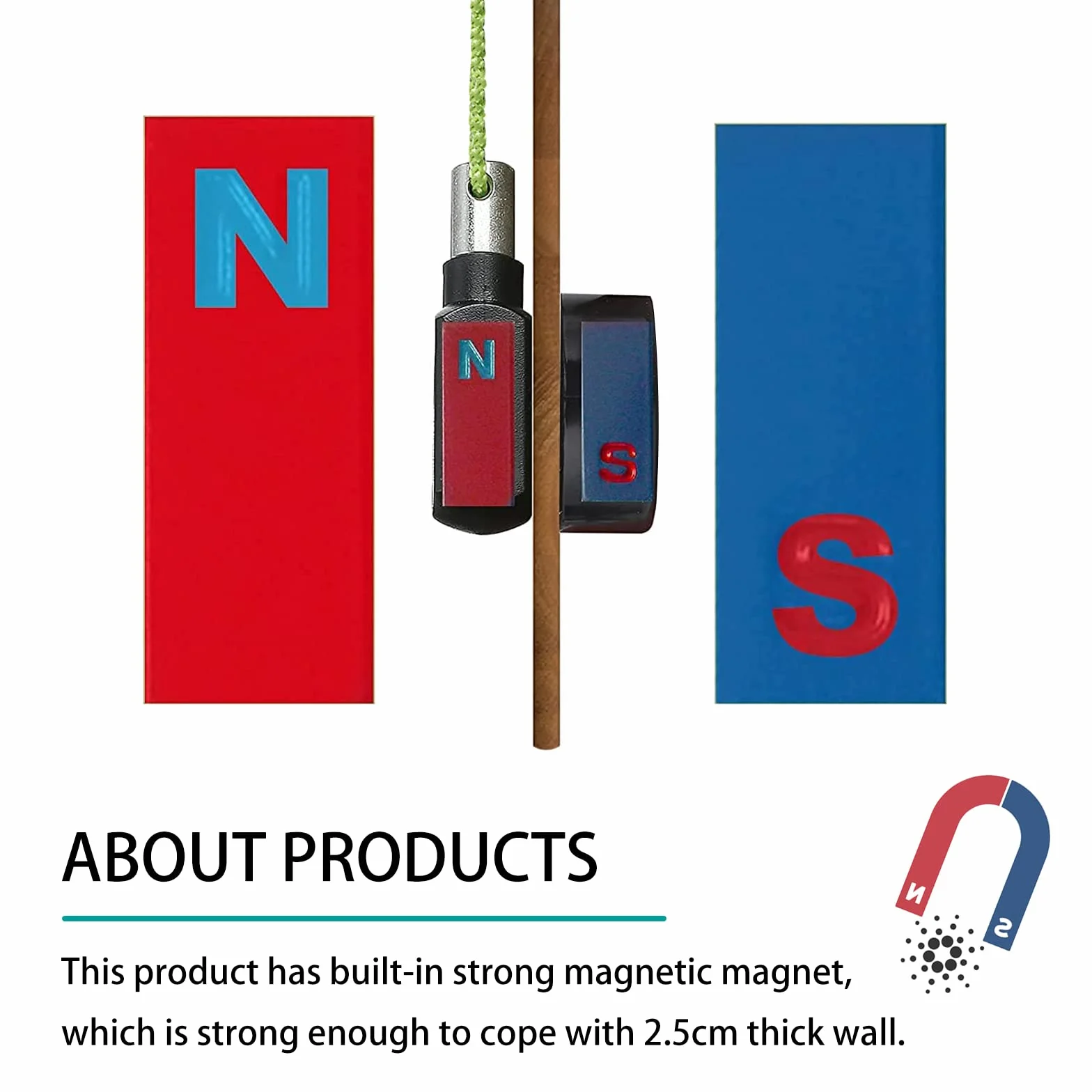 Guida Filo Magnetico Sistema Estrattore Magnetico Tira Filo Mag Estrattore Cavo Magnetico Sistema Di Guida Dell'estrattore Del Cavo Magnetico Per Tipi Di Tubi, Pareti, Pavimenti (4 Pezzi)