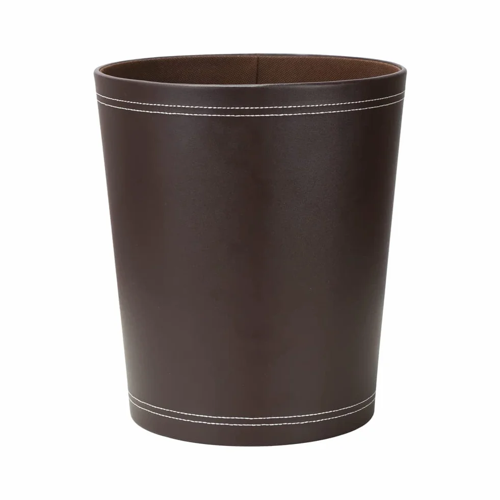 KINGFOM™ Classico Cestino per la Carta in Pelle, per Ufficio/Bagno/Cucina/Camera da Letto (Marrone)