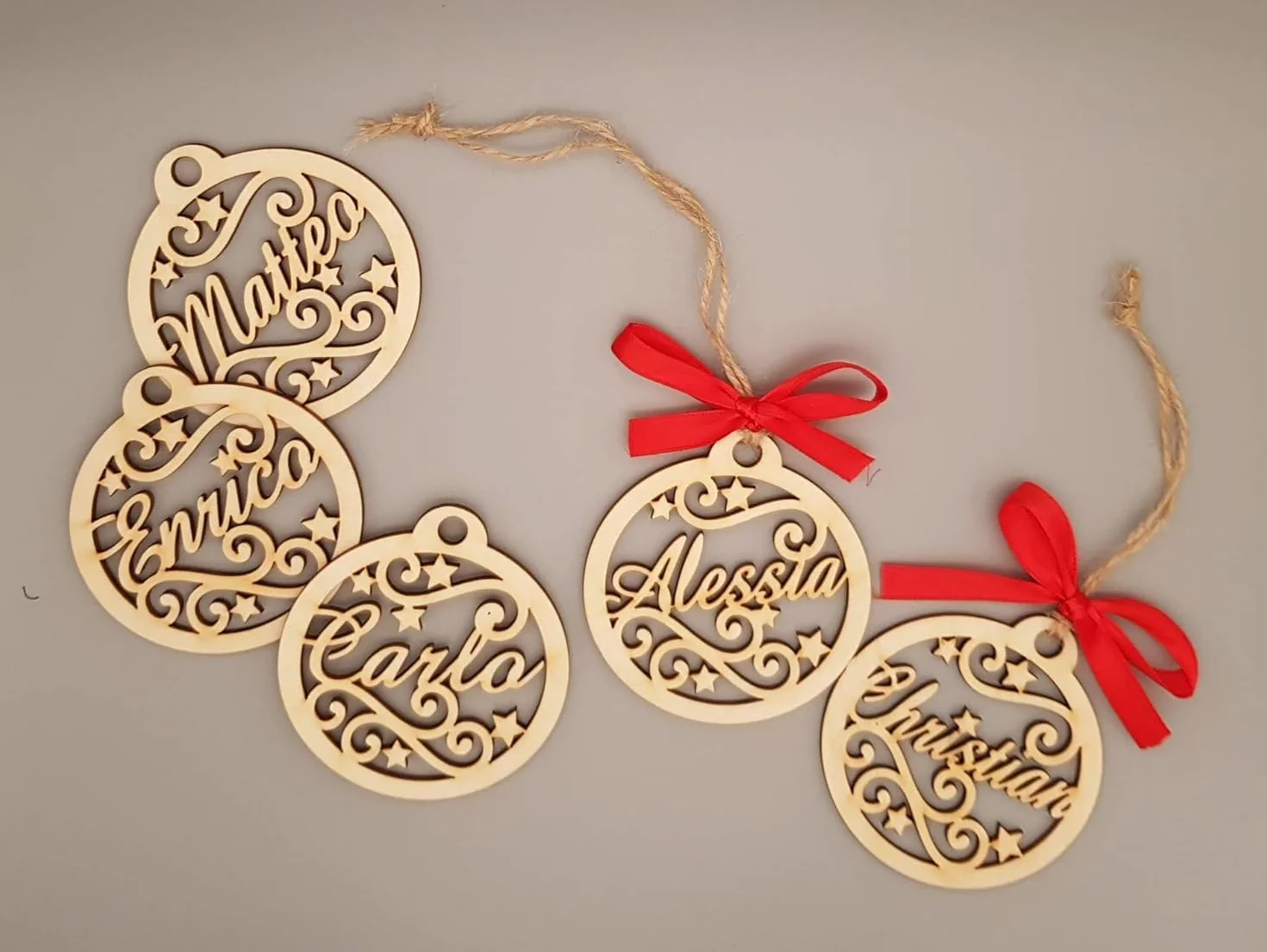 Pallina di Natale in legno personalizzabile 1 pezzo