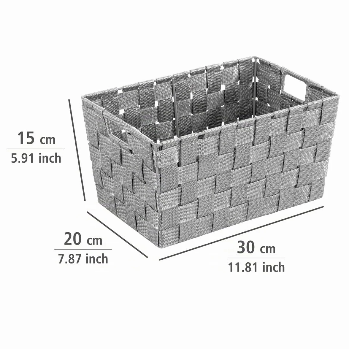 Wenko Cestino Adria S grigio 6.24 l Polipropilene 30 x 15 x 20 cm