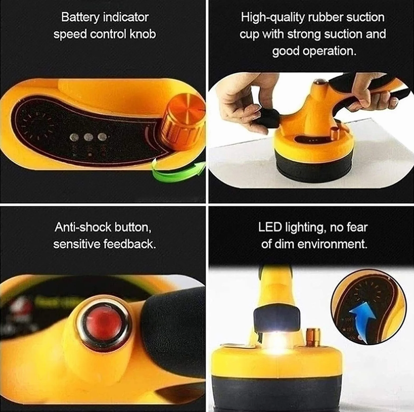 Piastrellatrice elettrica, Strumento di Vibrazione per Piastrelle con livellatore per Piastrelle con Illuminazione a LED, Macchina Vibrante Portatile Assorbimento Massimo di 30 kg per piastr