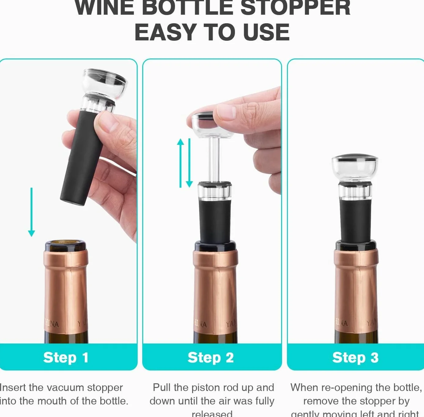cavatappi elettrico per vino rosso, Apribottiglie elettrico con taglierino, tappo per sottovuoto, cavatappi elettrico con accessori per Ideale regalo, Famiglie e attività all' aperto (1 set)