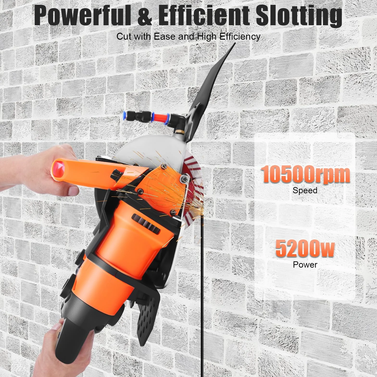 SHZICMY Fresa a Parete 5200 W, 10500 giri/min, fresa a Scanalatura, Fresatrice da Parete, per il Taglio di Marmo, Granito, Calcestruzzo