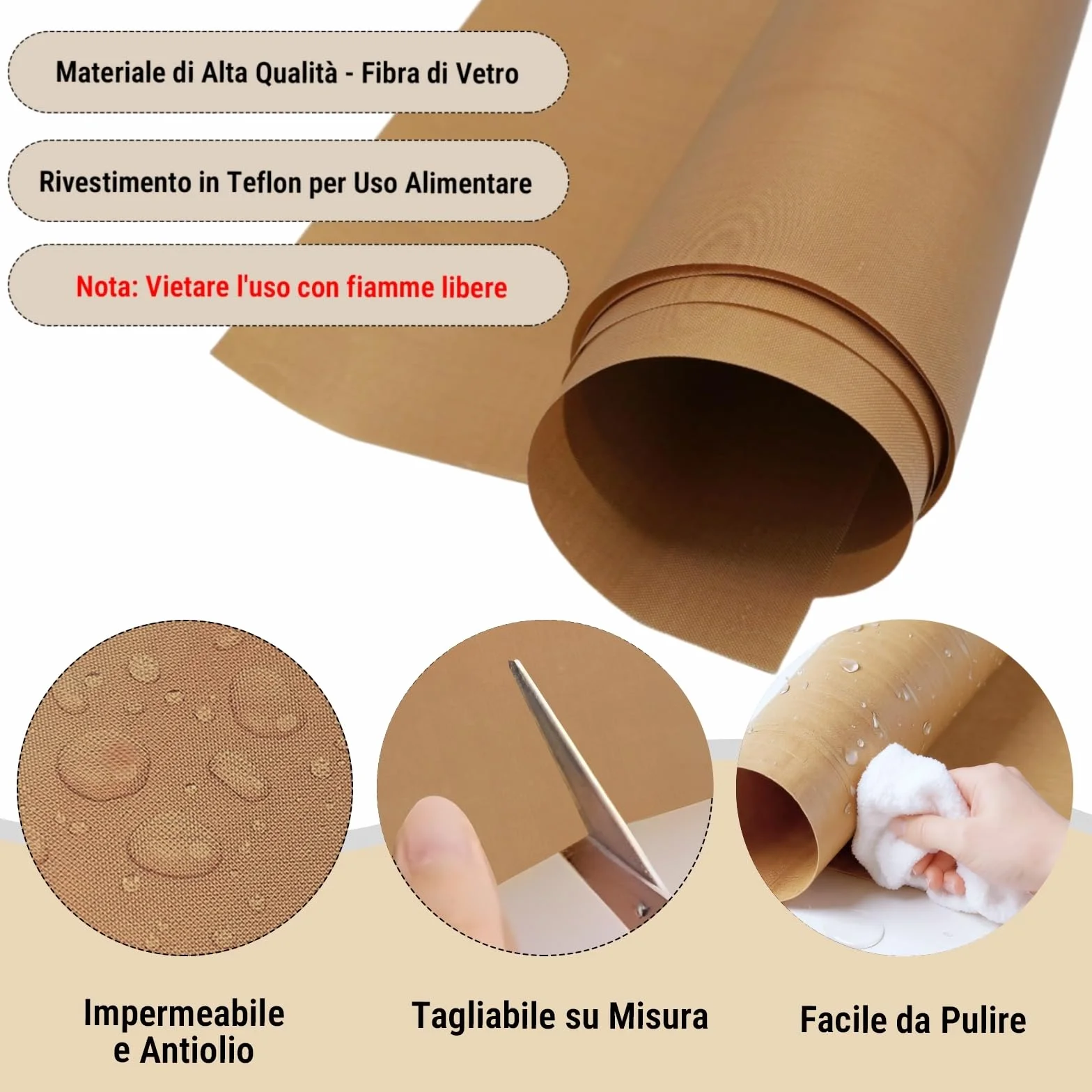 Foglio Teflon PTFE Rotolo 40x100 cm per Termopressa Stampa Sublimazione Antiaderente