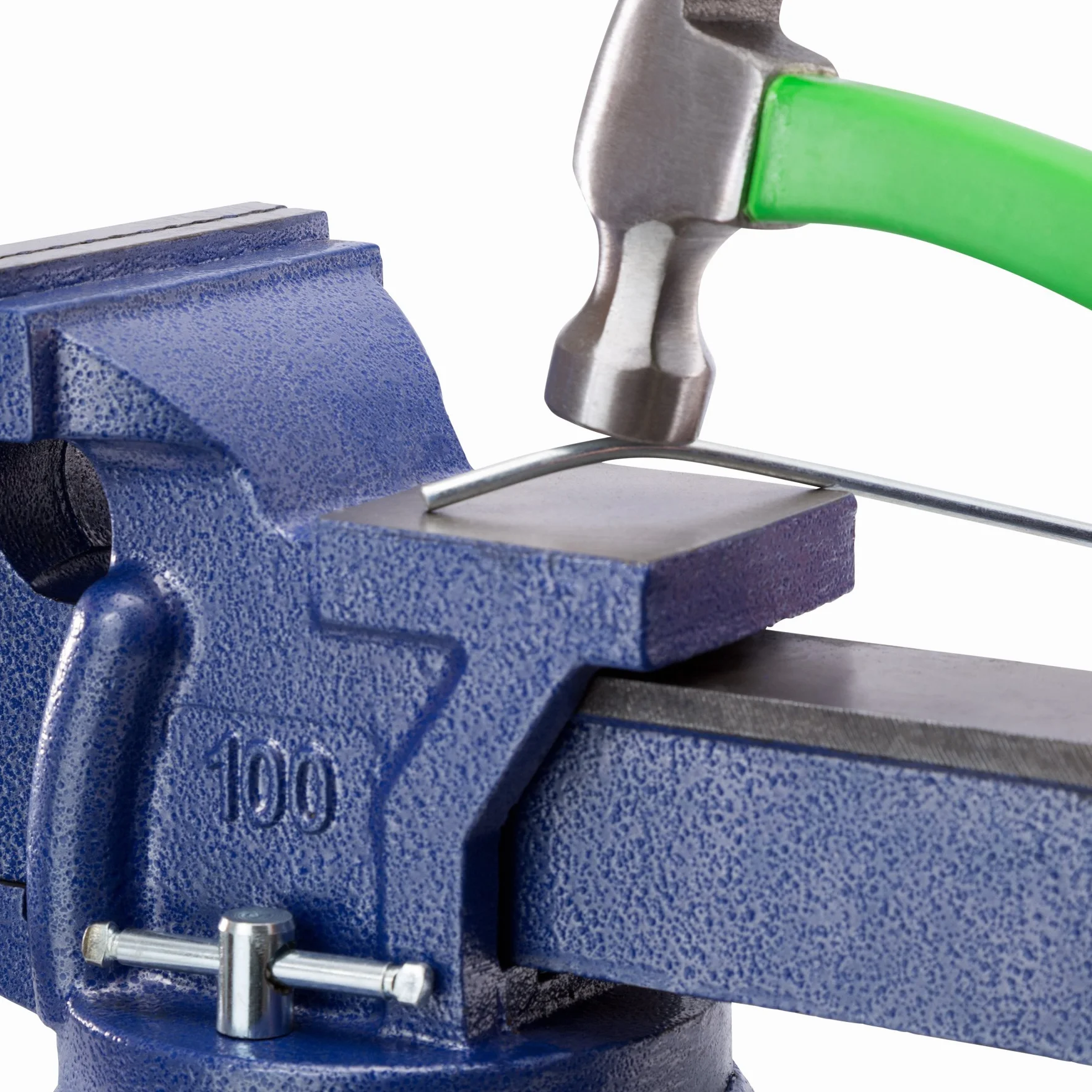 tectake® Morsa da Banco Ghisa 27x10x15 cm, Morsa da Falegname con Incudine per Banco da Lavoro, Attrezzi Falegnameria, Base Girevole, Apertura 125 mm, Ideale Fai da te in Garage o Officina - Blu