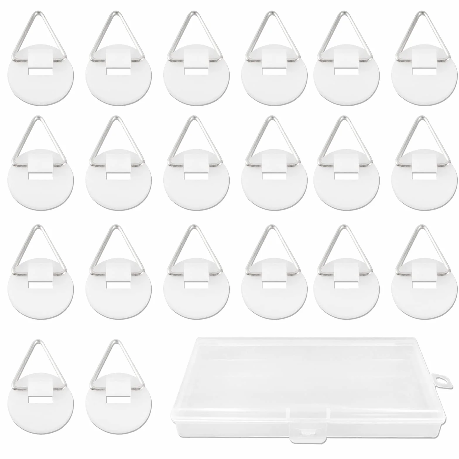 CONNECTION 50 PCS Ganci Adesivi Invisibili per Quadri 2CM Appendini Piatti da Parete Supporti Verticali Bagno Cucina