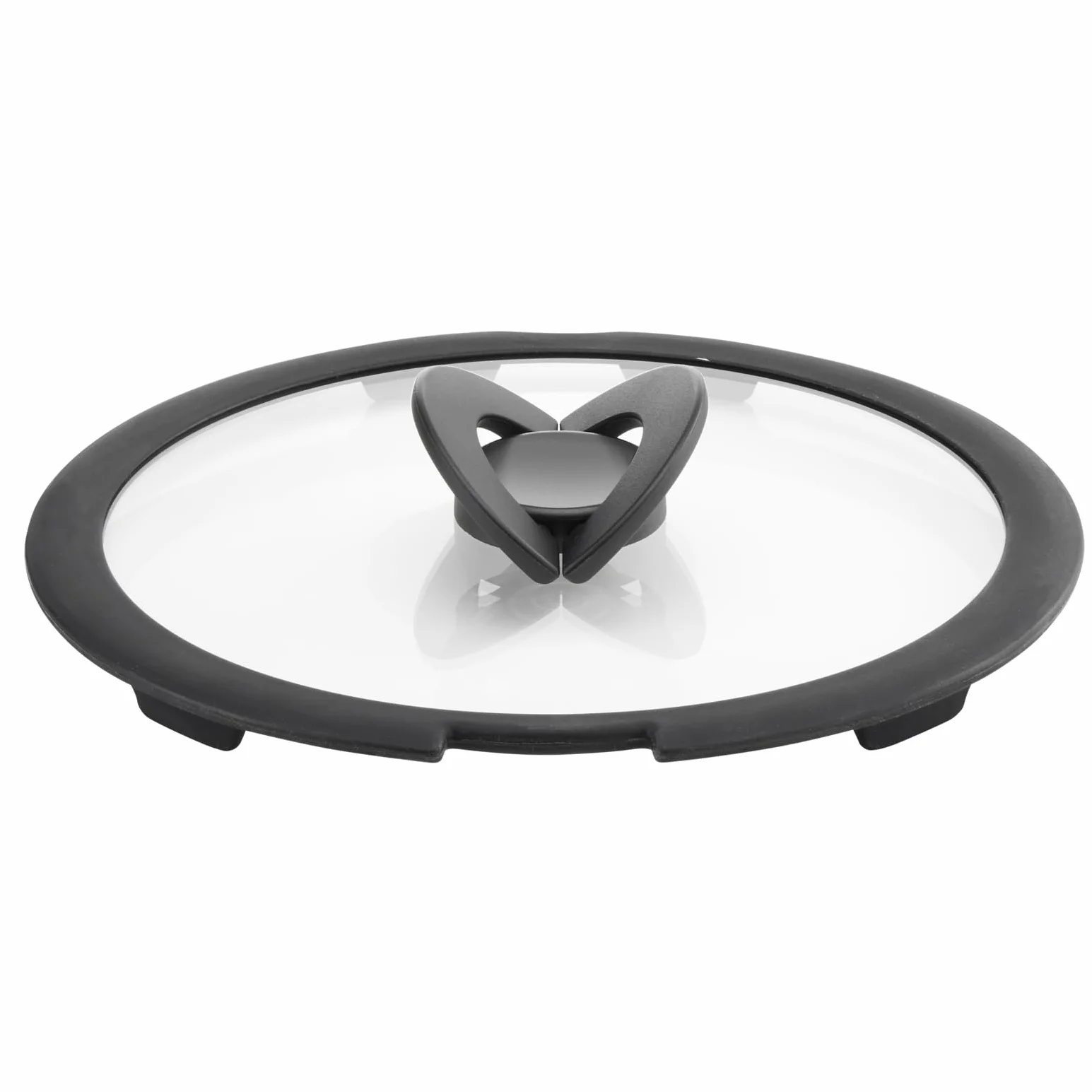 Lagostina Ingenio Induction Coperchio in Vetro e Silicone, Nero e Trasparente, 28 cm