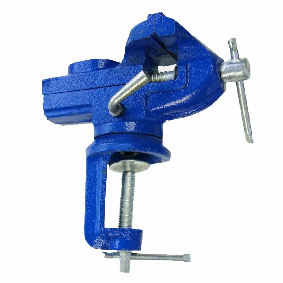 KATSU Mini Morsa da Tavolo con Incudine, 60mm Robusto Morsa da Banco Morsetto con Base Girevole 360° per Falegnameria Carpenteria Strumento di Riparazione 402322