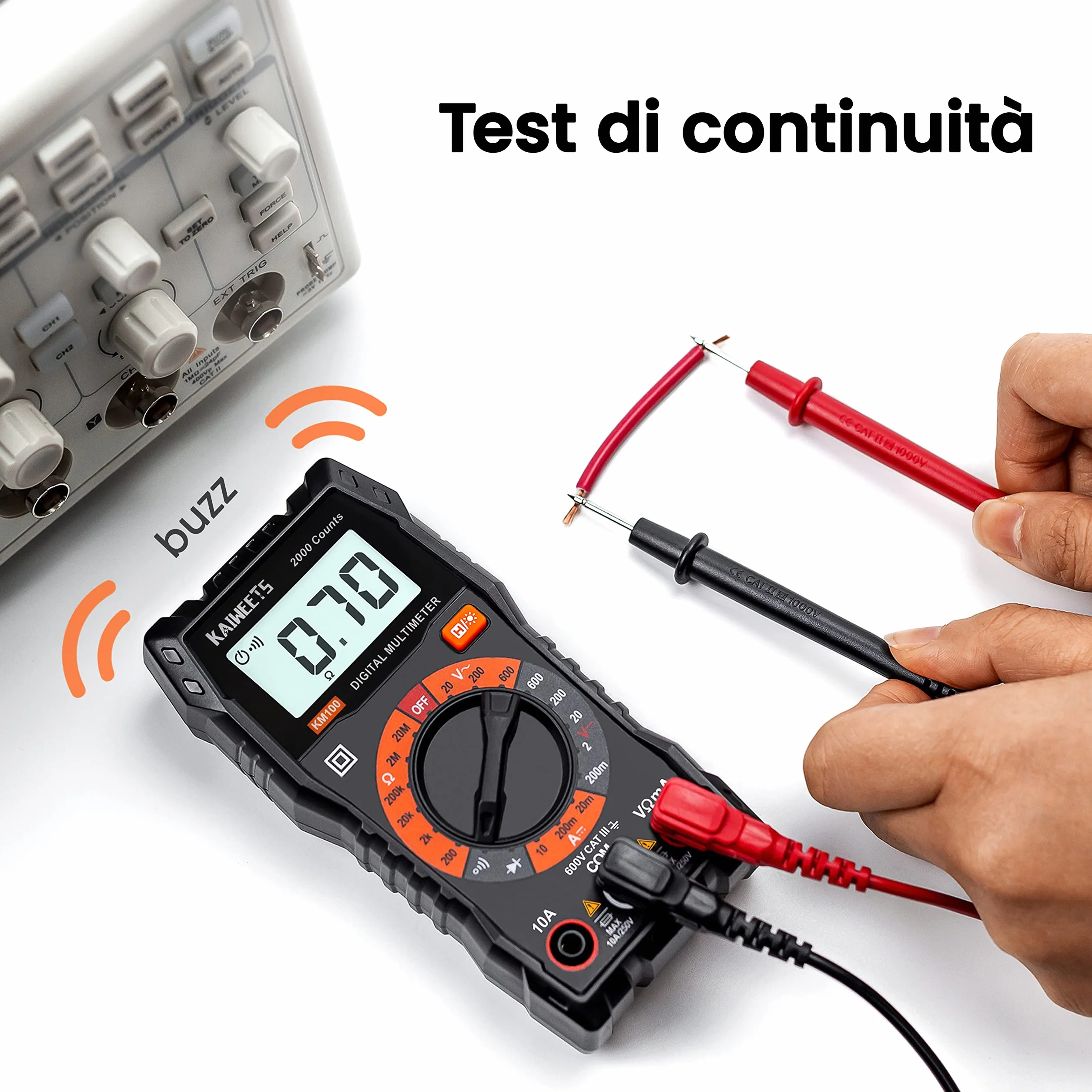 KAIWEETS Multimetro Digitale MINI TRMS 2000 Conta Tensione CA CC Corrente CC Resistenza Continuità Diodi