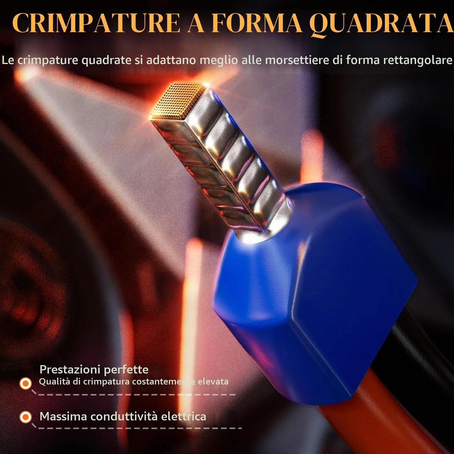 PEBA Set Pinza Crimpatrice per Tubetti Terminali 0,25-10mm², Kit Professionale 21 Misure Puntalini in Rame Viola, Crimpatura Quadrata 0,08-10mm²/AWG 28-7, Standard DIN 46228