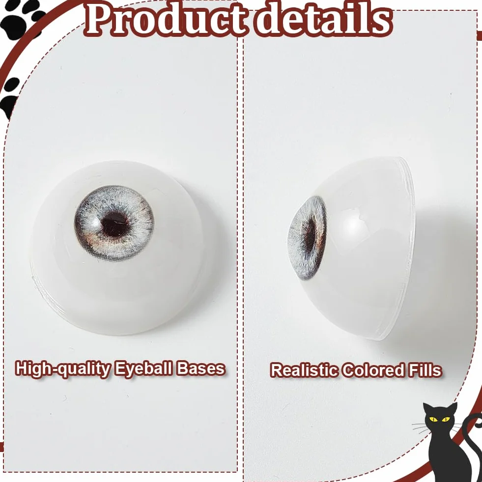 PH PandaHall 2 Paia 32mm Occhi Umani Realistici Grandi Acrilico Bulbi Oculari Cavi Occhi per Halloween Decorazioni Artistiche Sculture Oggetti di Scena Burattini Creazione di Gioielli