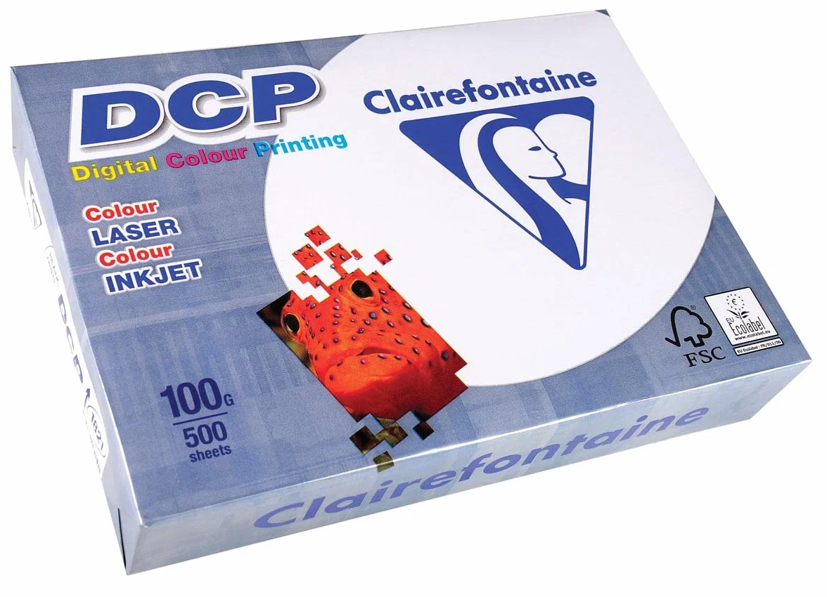 Carta per stampante DCP Clairefontaine 1821 (500 fogli in formato A4 con 100 grammi / carta per copie premium per stampa di immagini a colori intensiva) bianco