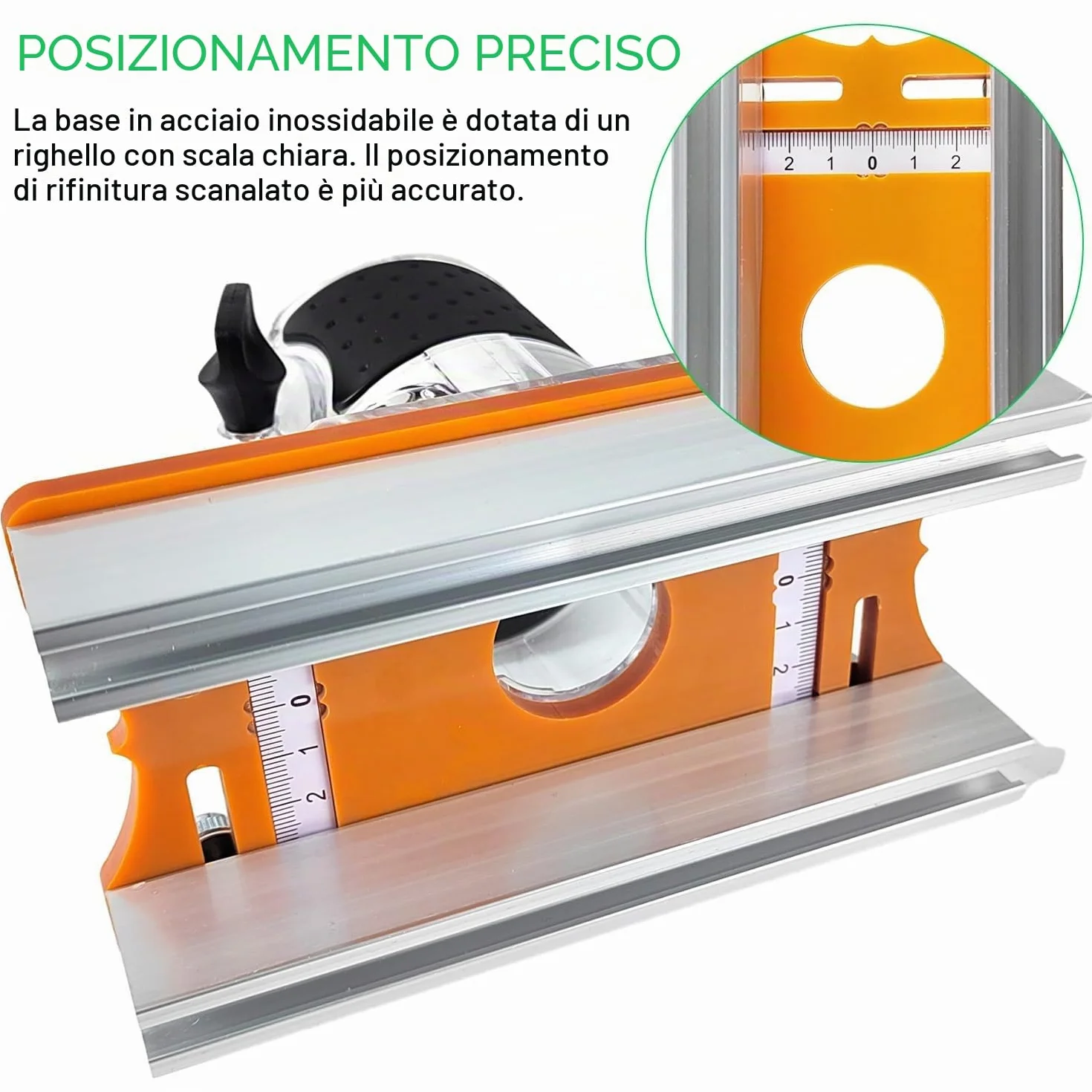2 in 1 Fresatrice Verticale Legno Piastra di Base, Rifilatore per Legno con Cesto di Fresatura e Piastra di Base in Lega di Alluminio, per Trimmer da 65 MM