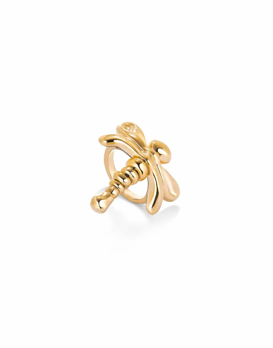 Uno de 57 Anello libellulare placcato oro 18k, Oro giallo, Nessuna pietra preziosa