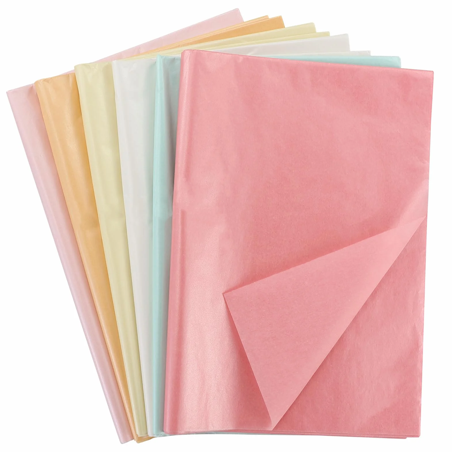 Carta velina, 60 carta velina metallizzata lucida per confezionare, carta regalo perlata colorata per compleanni, matrimoni, feste, vacanze, commemorazione, 50 x 35 cm