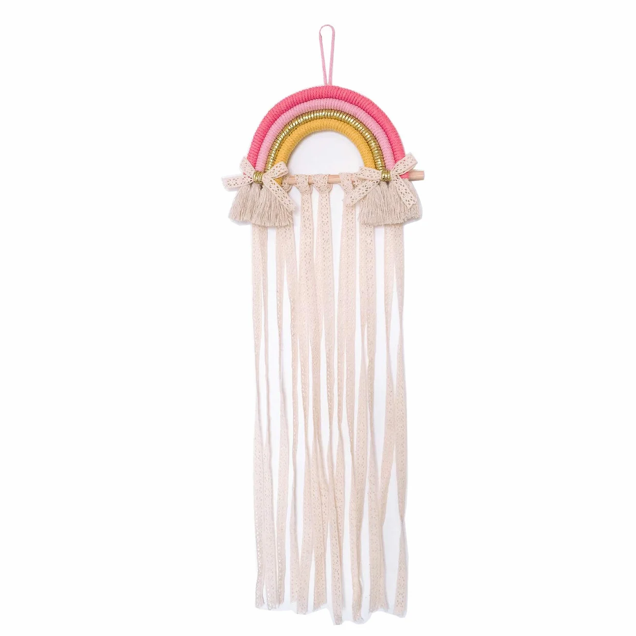 Organizzatore di arco per Capelli Decorazione Arcobaleno Parete Clip Appendiabiti Casa (Rosa)