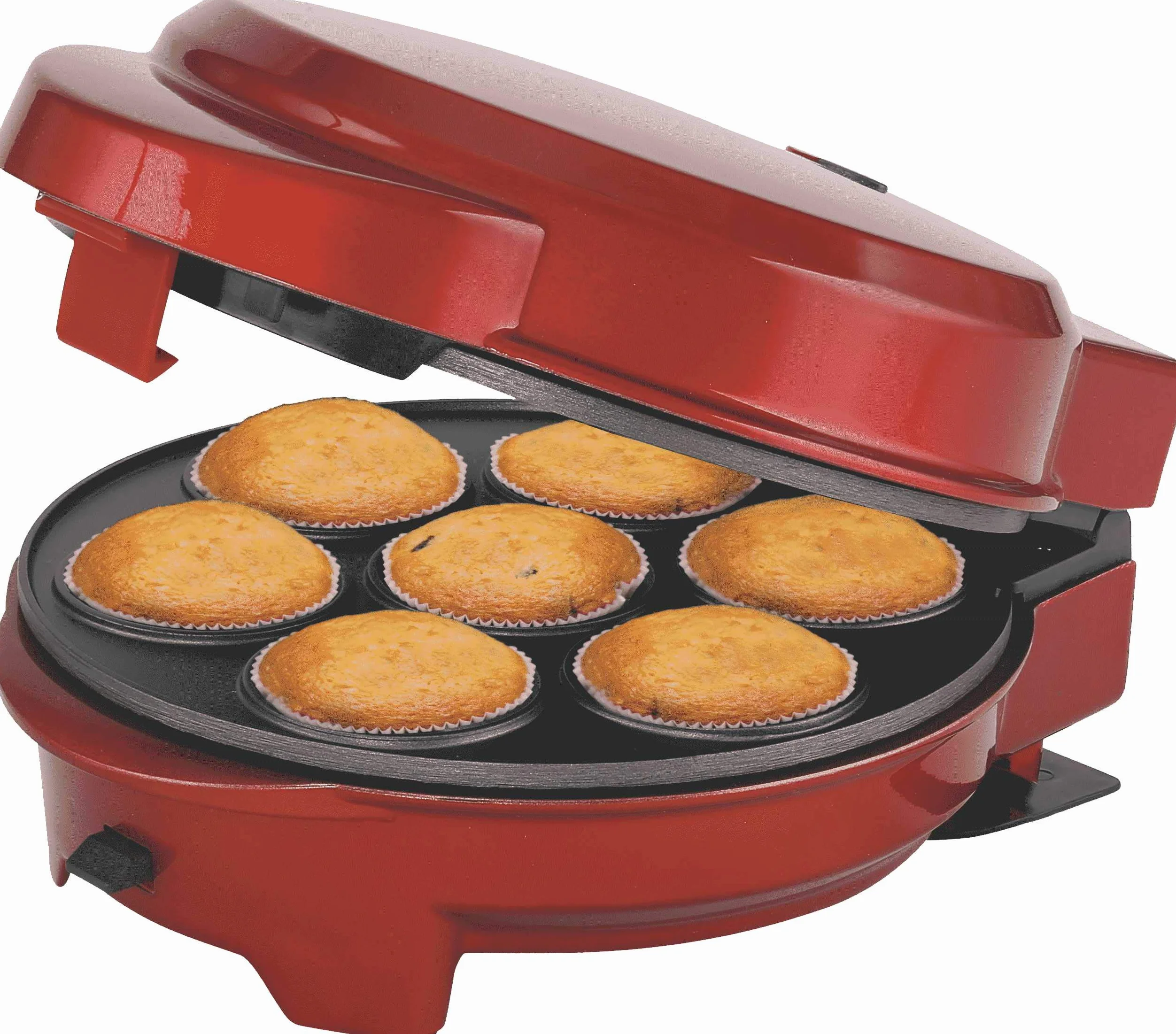 Melissa 3 in1 Donut Muffin e Popcake Maker 3 piastre intercambiabili, Rosso Metallizzato