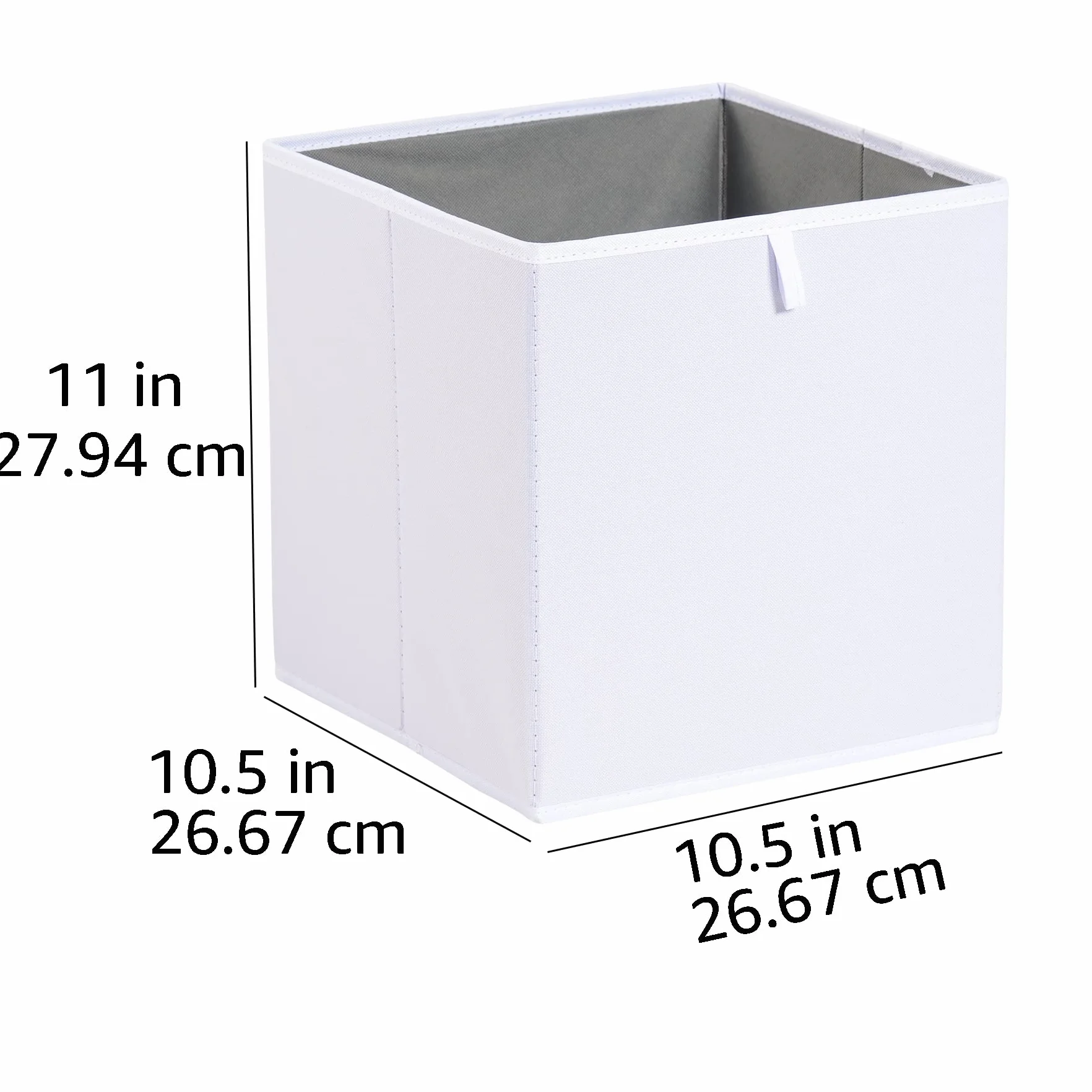 Amazon Basics Cubi portaoggetti ripiegabili, in tessuto, confezione da 6, colore bianco, dimensione: 26,7 x 26,7 x 28 cm